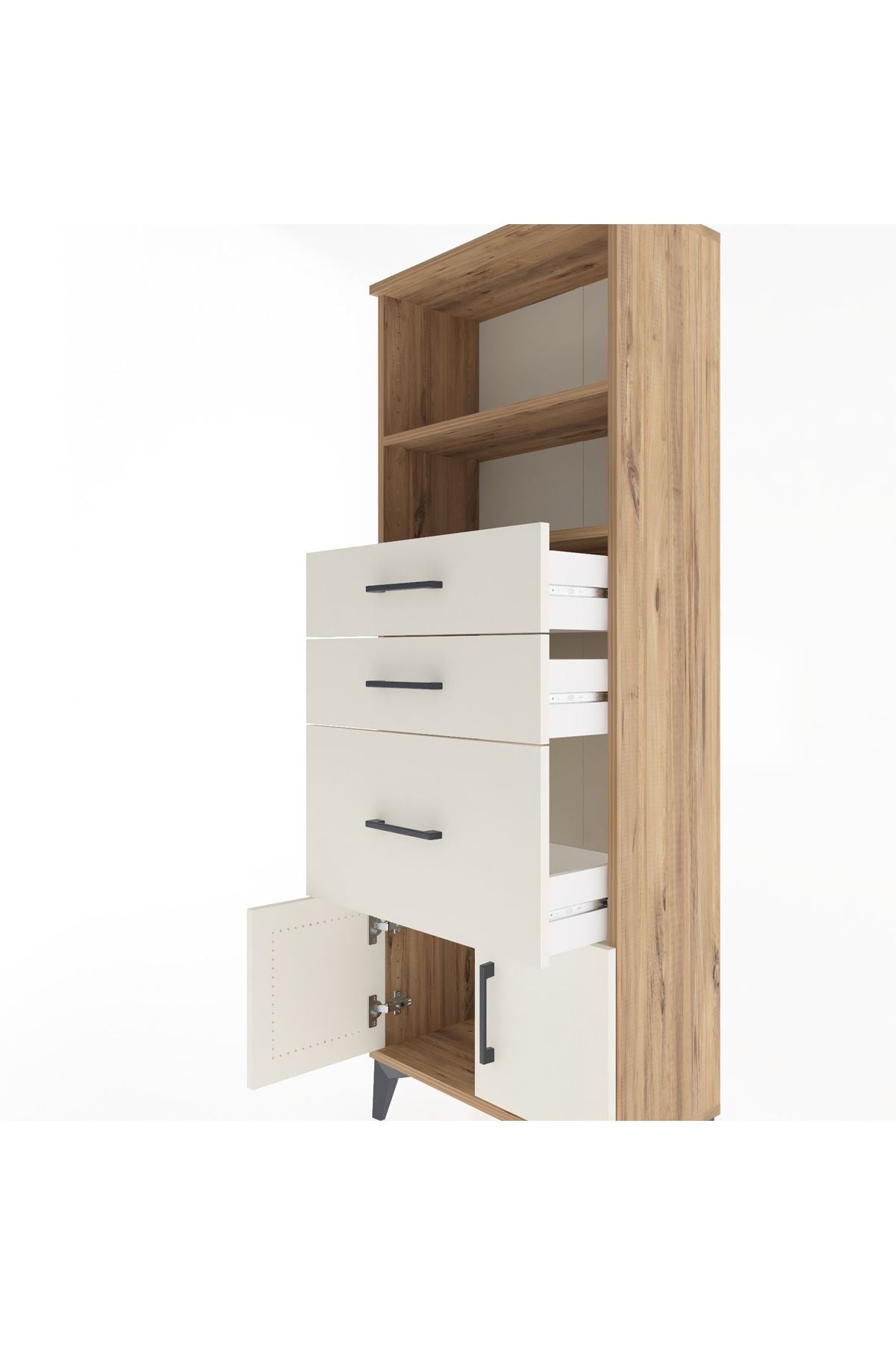Arges Dolap 2 Raflı 3 Çekmeceli 2 Kapaklı 60x30x163 - S20M038V7A