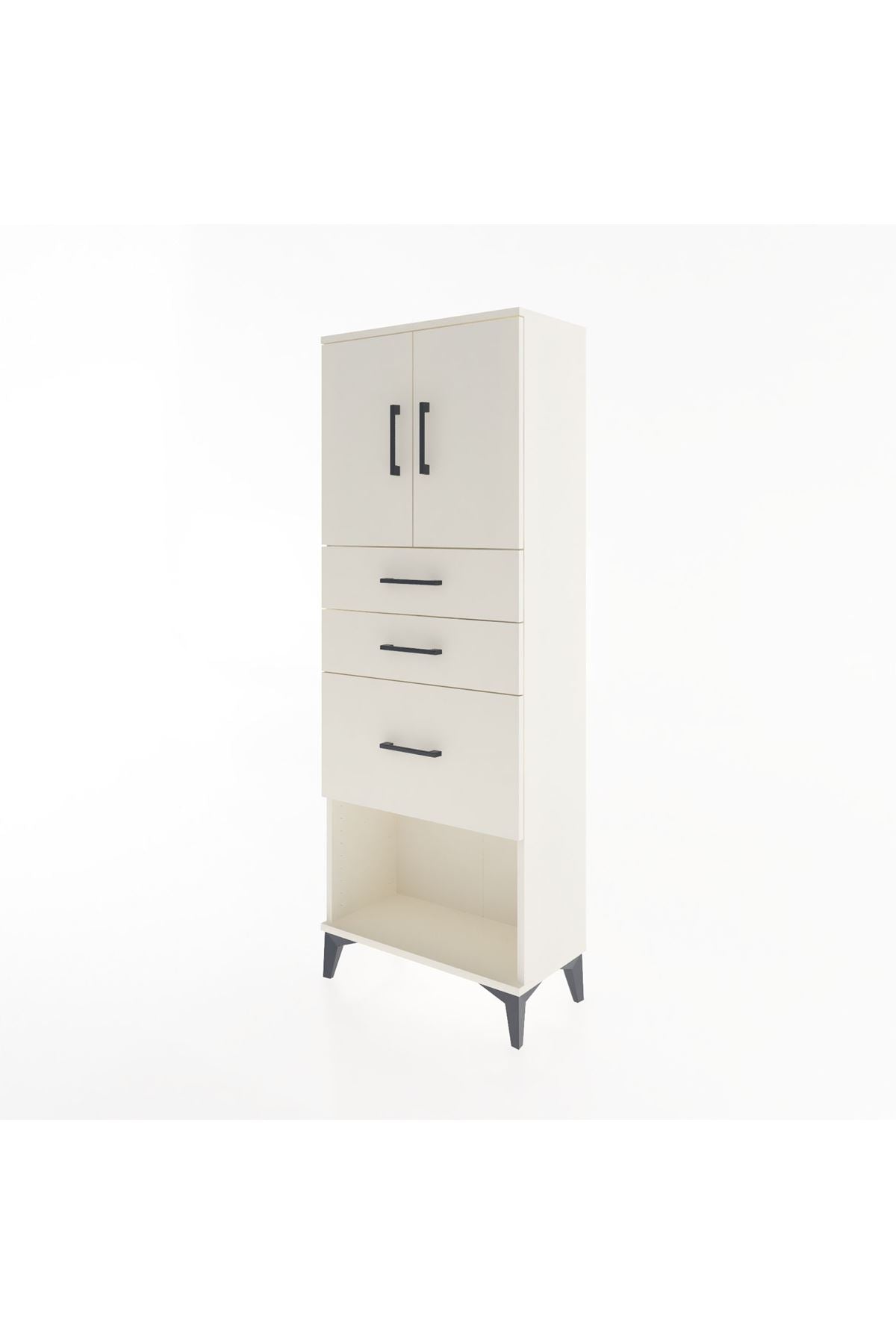 Arges Dolap 2 Raflı 3 Çekmeceli 2 Kapaklı 60x30x163 - S20M039V1A