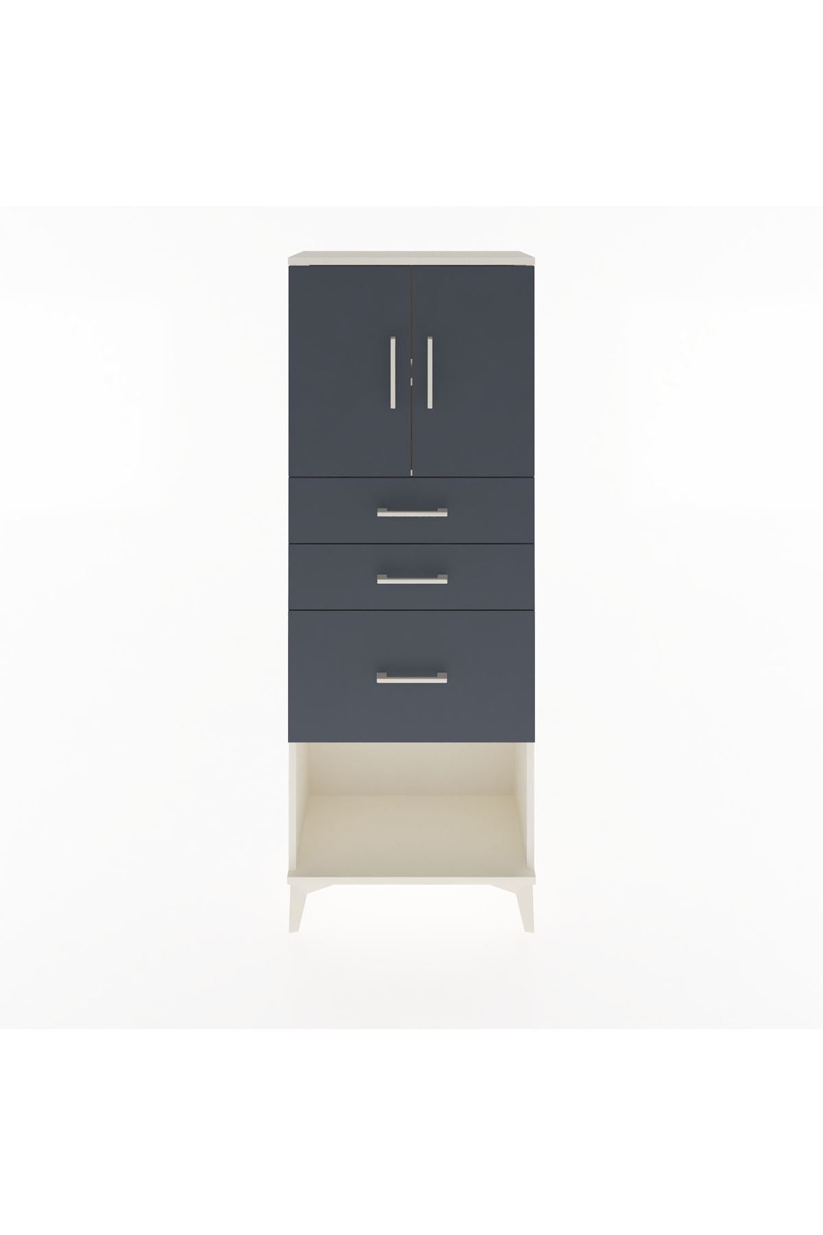 Arges Dolap 2 Raflı 3 Çekmeceli 2 Kapaklı 60x30x163 - S20M039V2A