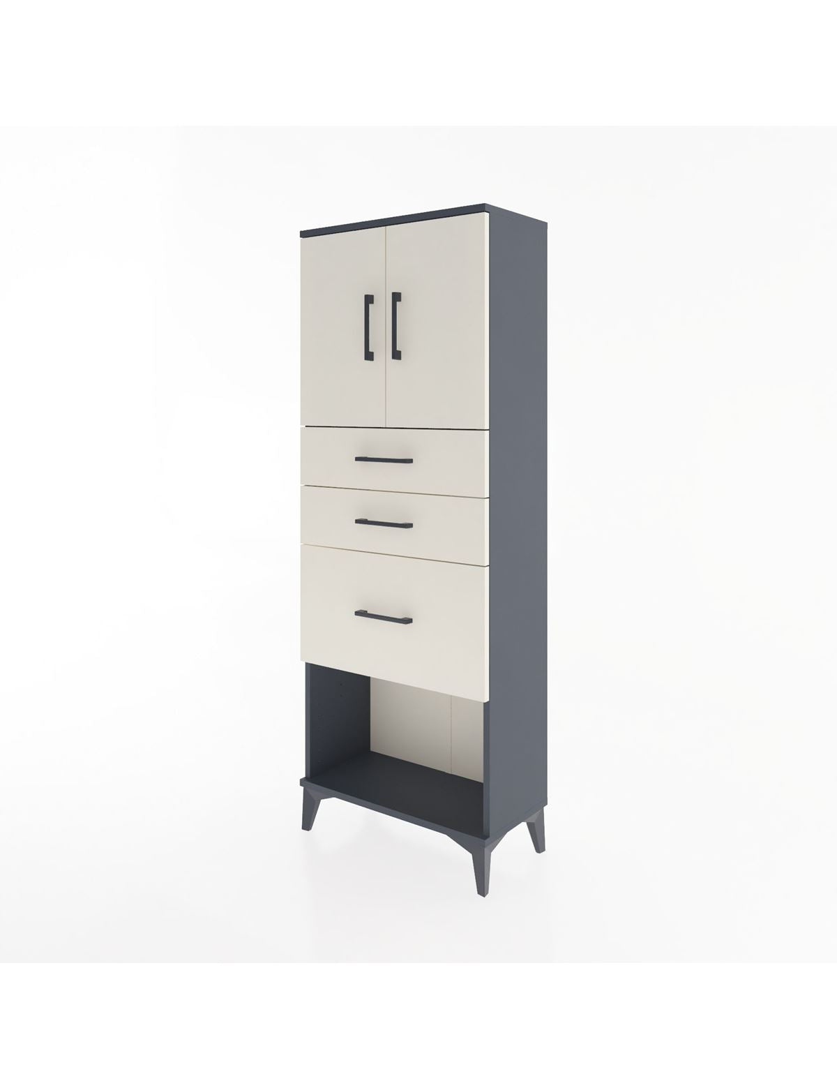Arges Dolap 2 Raflı 3 Çekmeceli 2 Kapaklı 60x30x163 - S20M039V4A