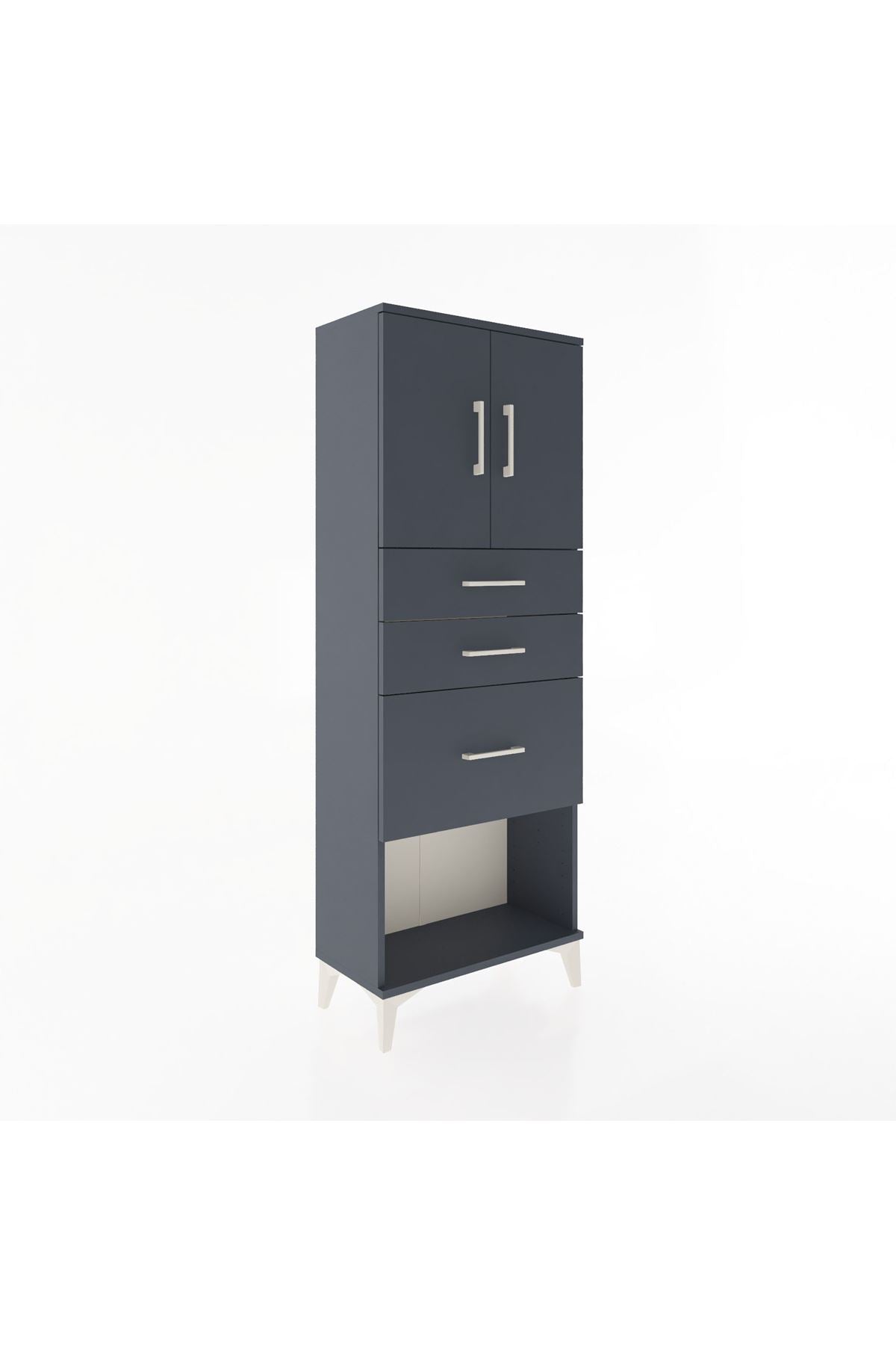 Arges Dolap 2 Raflı 3 Çekmeceli 2 Kapaklı 60x30x163 - S20M039V5A