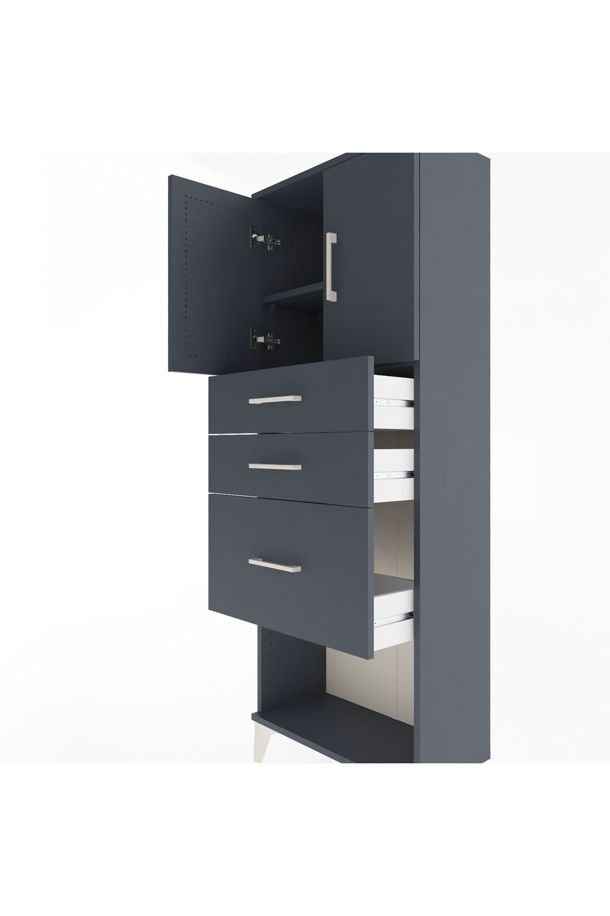 Arges Dolap 2 Raflı 3 Çekmeceli 2 Kapaklı 60x30x163 - S20M039V5A