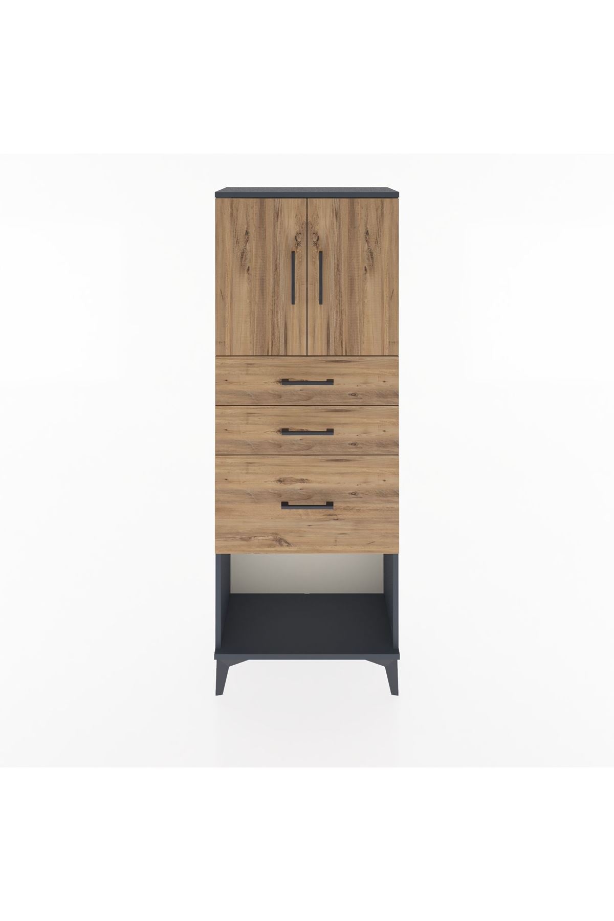 Arges Dolap 2 Raflı 3 Çekmeceli 2 Kapaklı 60x30x163 - S20M039V6A