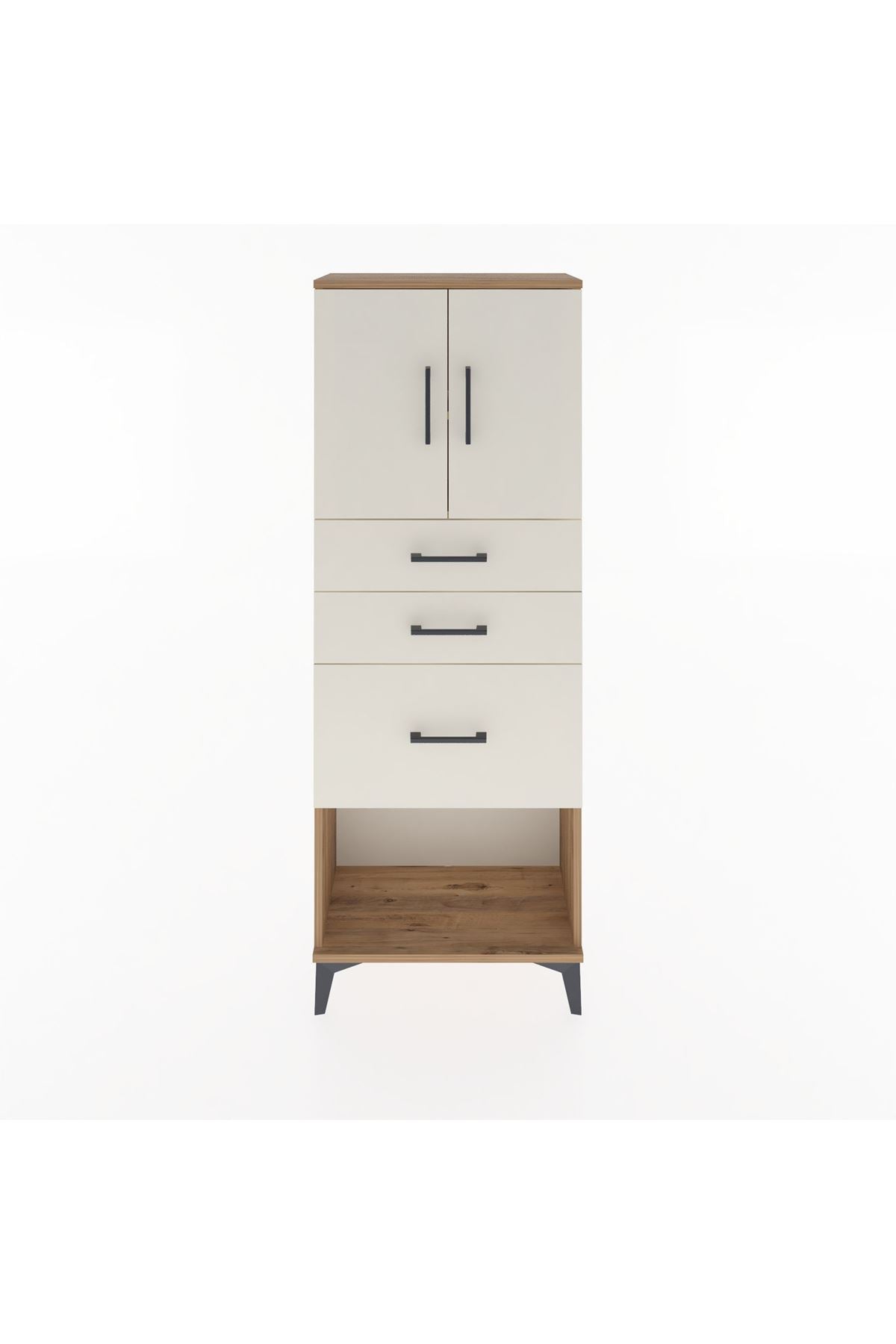 Arges Dolap 2 Raflı 3 Çekmeceli 2 Kapaklı 60x30x163 - S20M039V7A