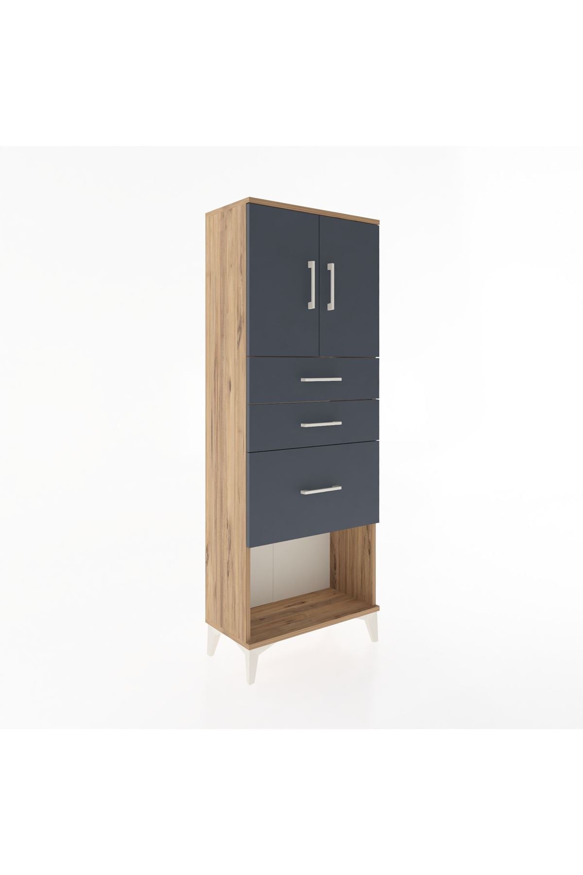 Arges Dolap 2 Raflı 3 Çekmeceli 2 Kapaklı 60x30x163 - S20M039V8A