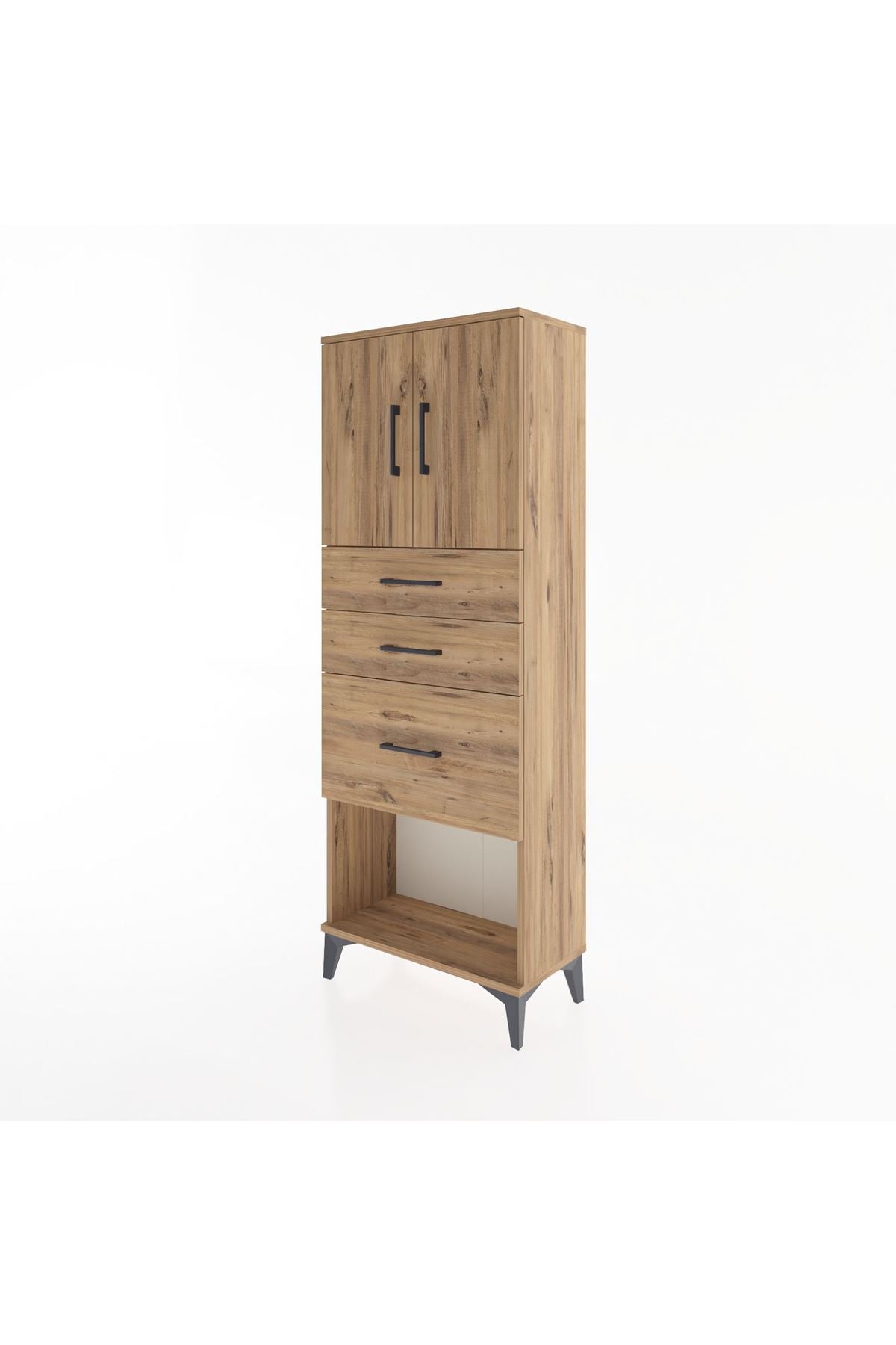 Arges Dolap 2 Raflı 3 Çekmeceli 2 Kapaklı 60x30x163 - S20M039V9A