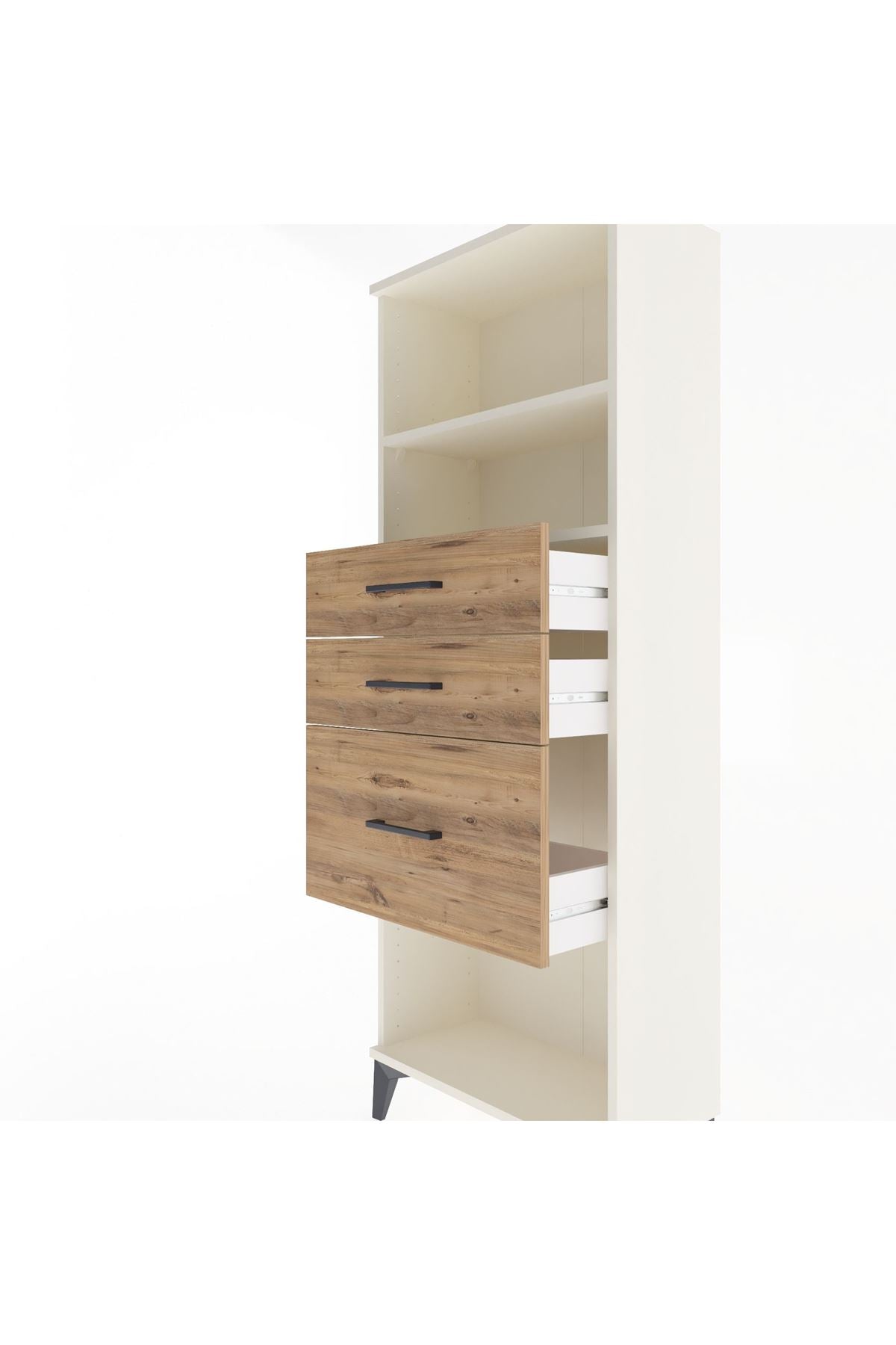 Arges Dolap 2 Raflı 3 Çekmeceli 60x30x163 - S20M040V3A