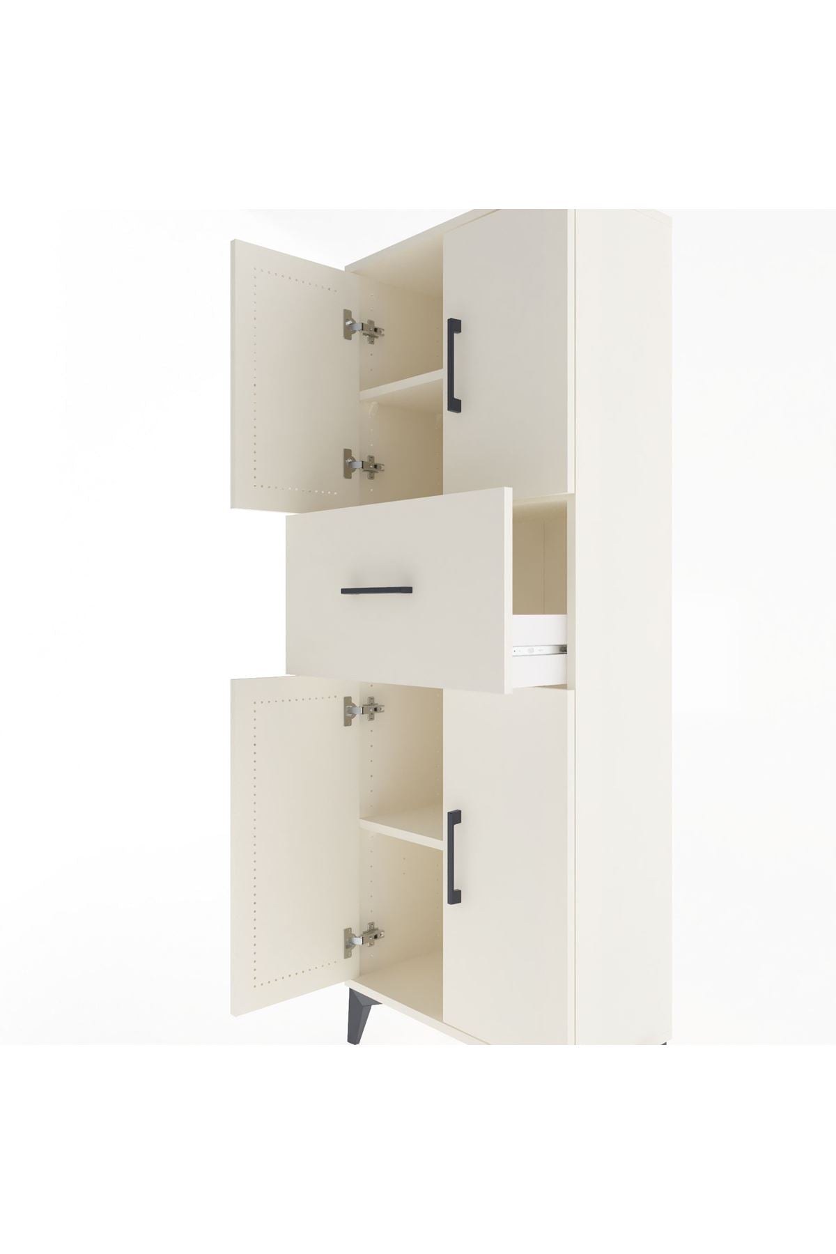 Arges Dolap 2 Raflı Tek Çekmeceli 4 Kapaklı 60x30x163 - S20M041V1A