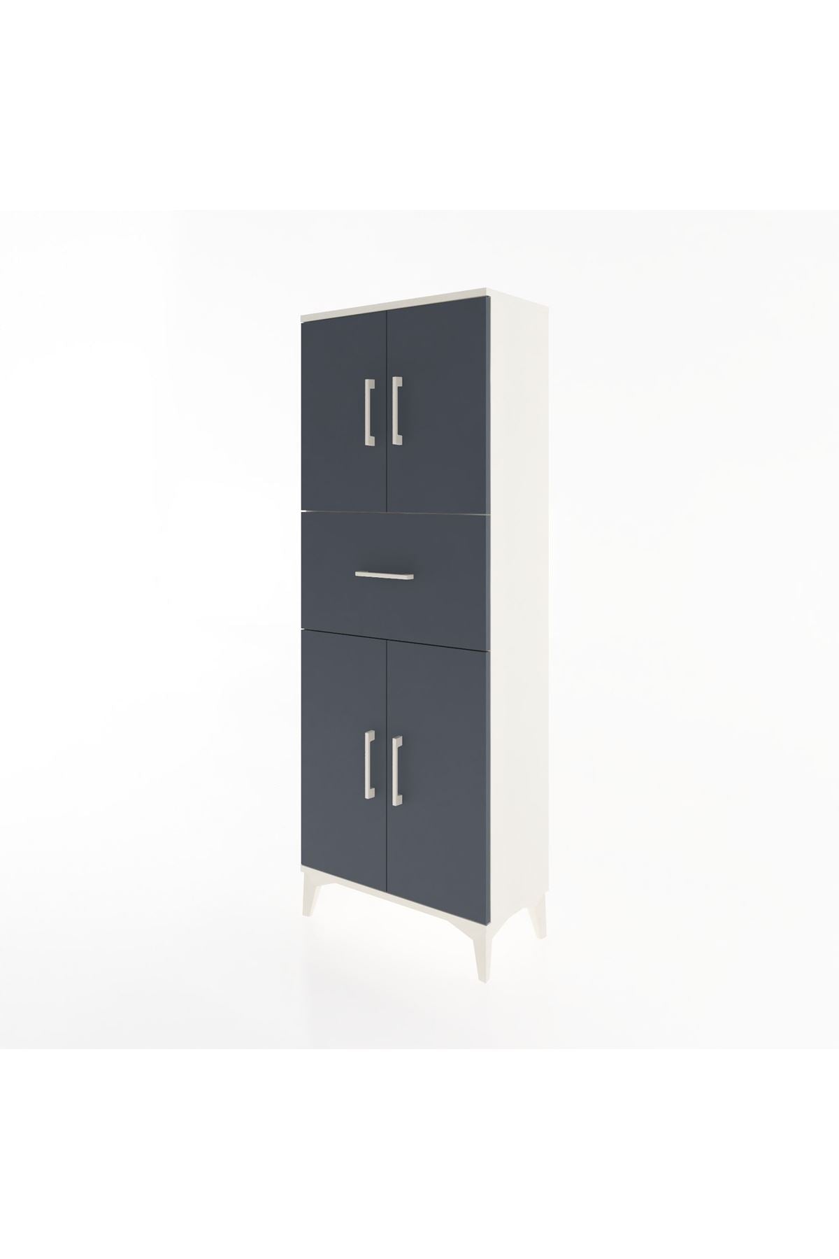 Arges Dolap 2 Raflı Tek Çekmeceli 4 Kapaklı 60x30x163 - S20M041V2A