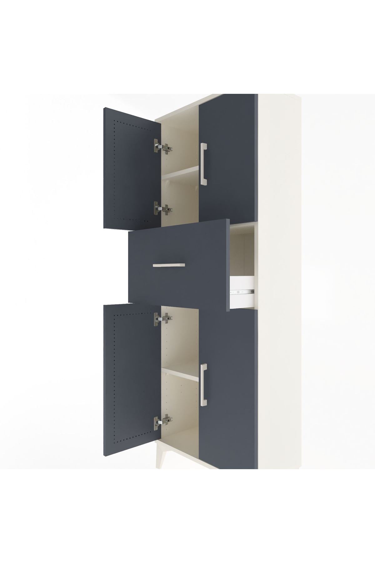 Arges Dolap 2 Raflı Tek Çekmeceli 4 Kapaklı 60x30x163 - S20M041V2A
