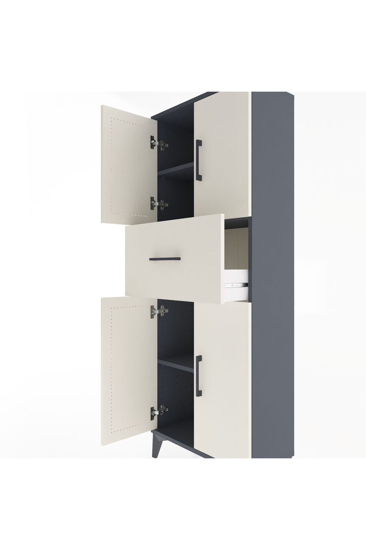 Arges Dolap 2 Raflı Tek Çekmeceli 4 Kapaklı 60x30x163 - S20M041V4A