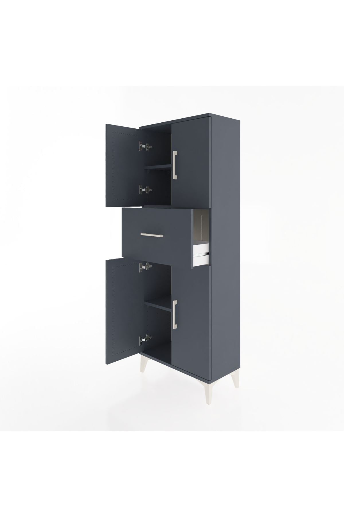 Arges Dolap 2 Raflı Tek Çekmeceli 4 Kapaklı 60x30x163 - S20M041V5A