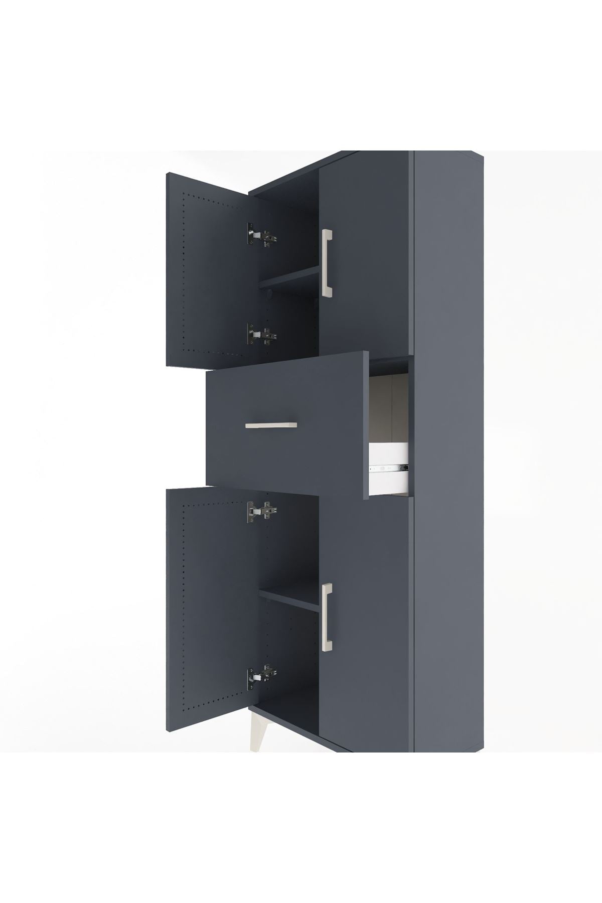Arges Dolap 2 Raflı Tek Çekmeceli 4 Kapaklı 60x30x163 - S20M041V5A