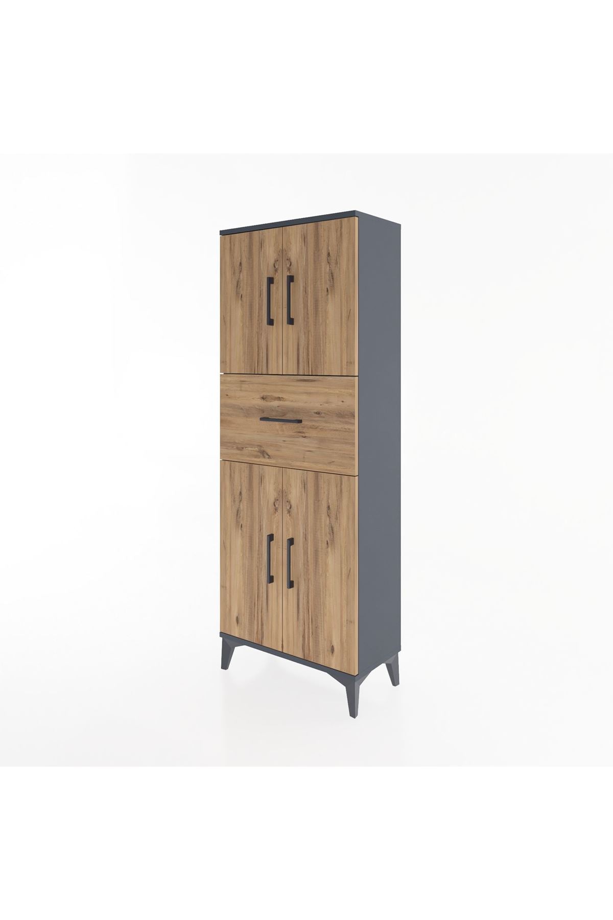 Arges Dolap 2 Raflı Tek Çekmeceli 4 Kapaklı 60x30x163 - S20M041V6A