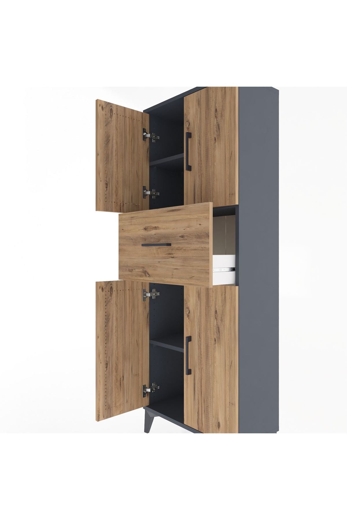 Arges Dolap 2 Raflı Tek Çekmeceli 4 Kapaklı 60x30x163 - S20M041V6A