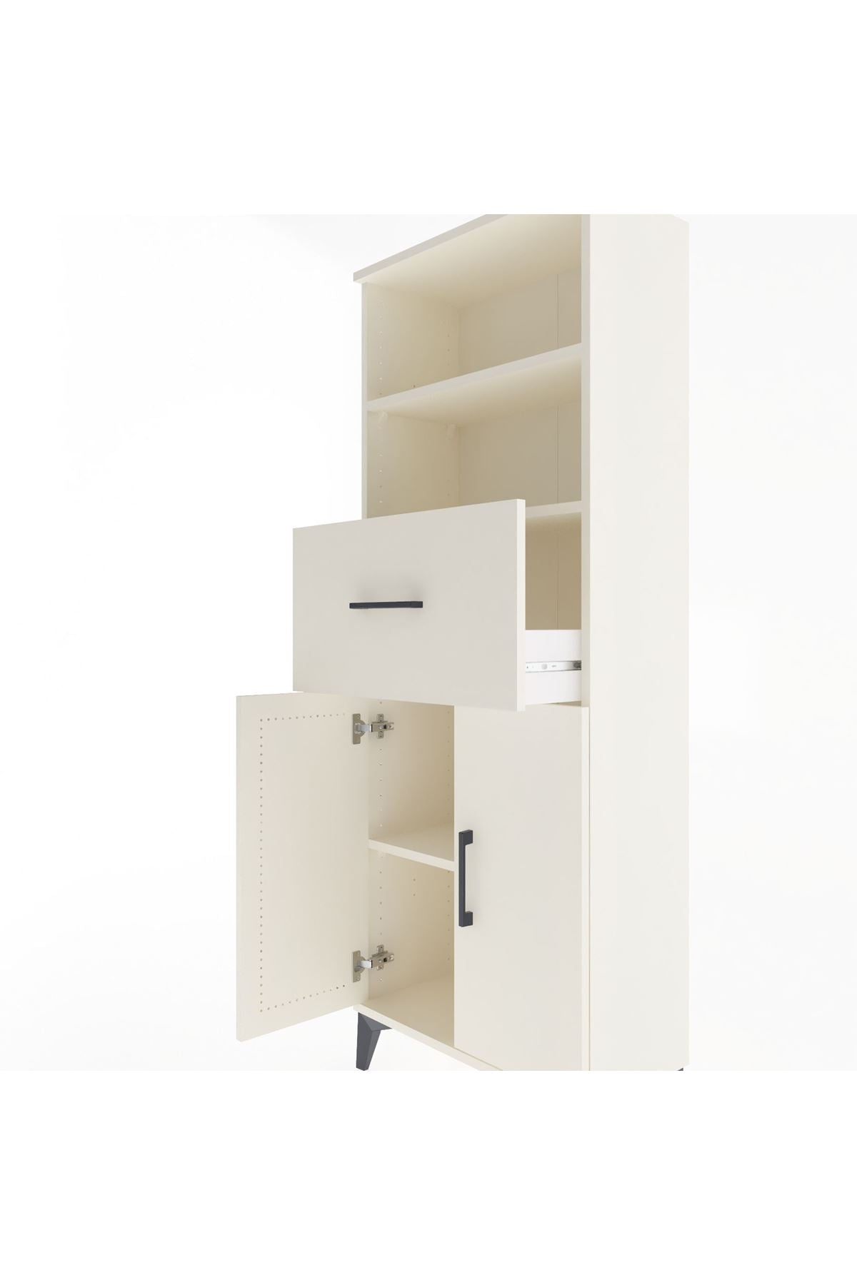 Arges Dolap 3 Raflı Tek Çekmeceli 2 Kapaklı 60x30x163 - S20M042V1A