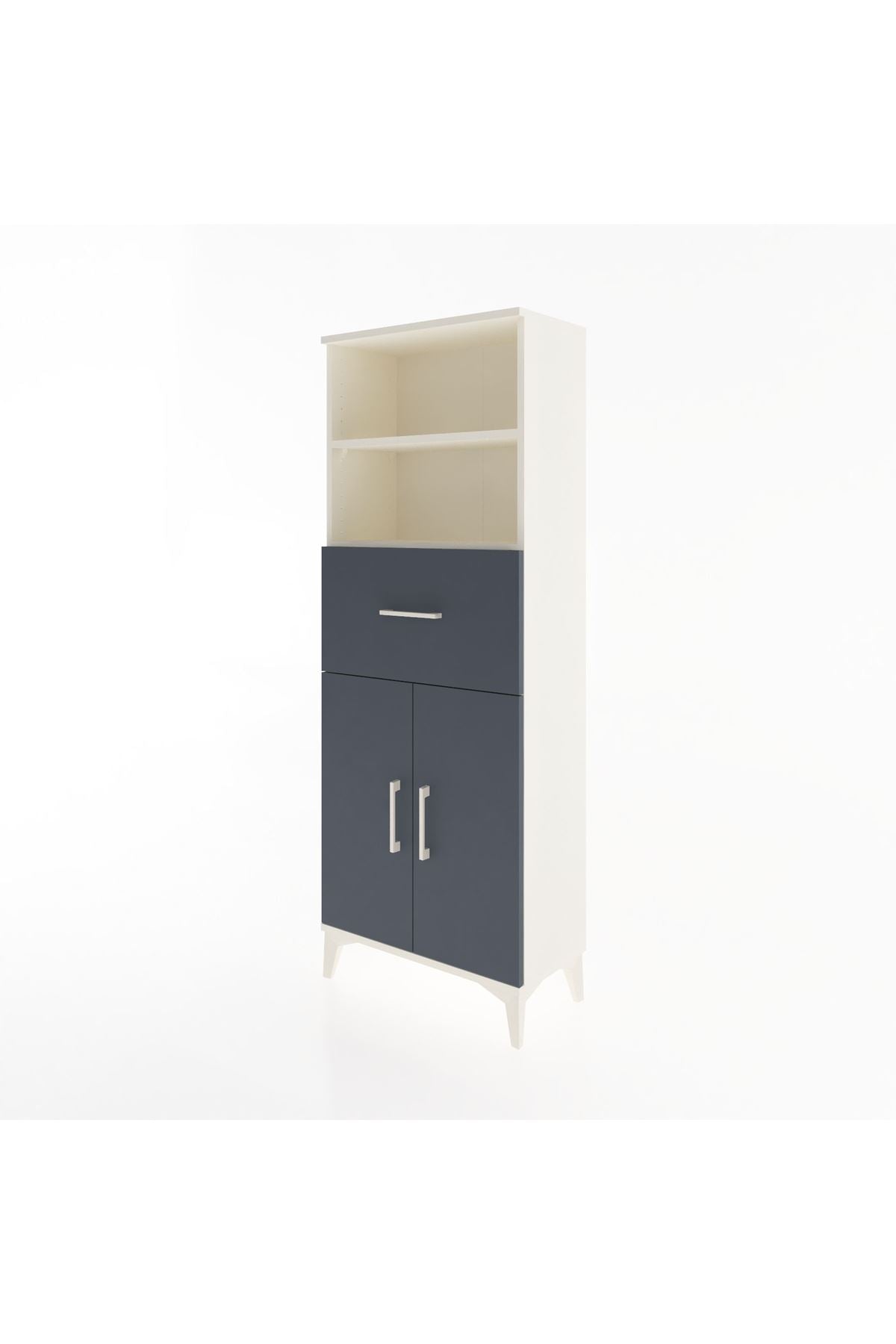 Arges Dolap 3 Raflı Tek Çekmeceli 2 Kapaklı 60x30x163 - S20M042V2A