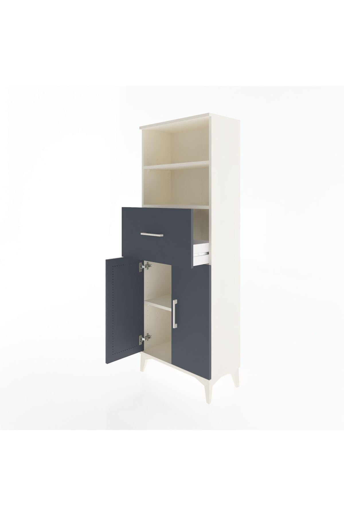 Arges Dolap 3 Raflı Tek Çekmeceli 2 Kapaklı 60x30x163 - S20M042V2A