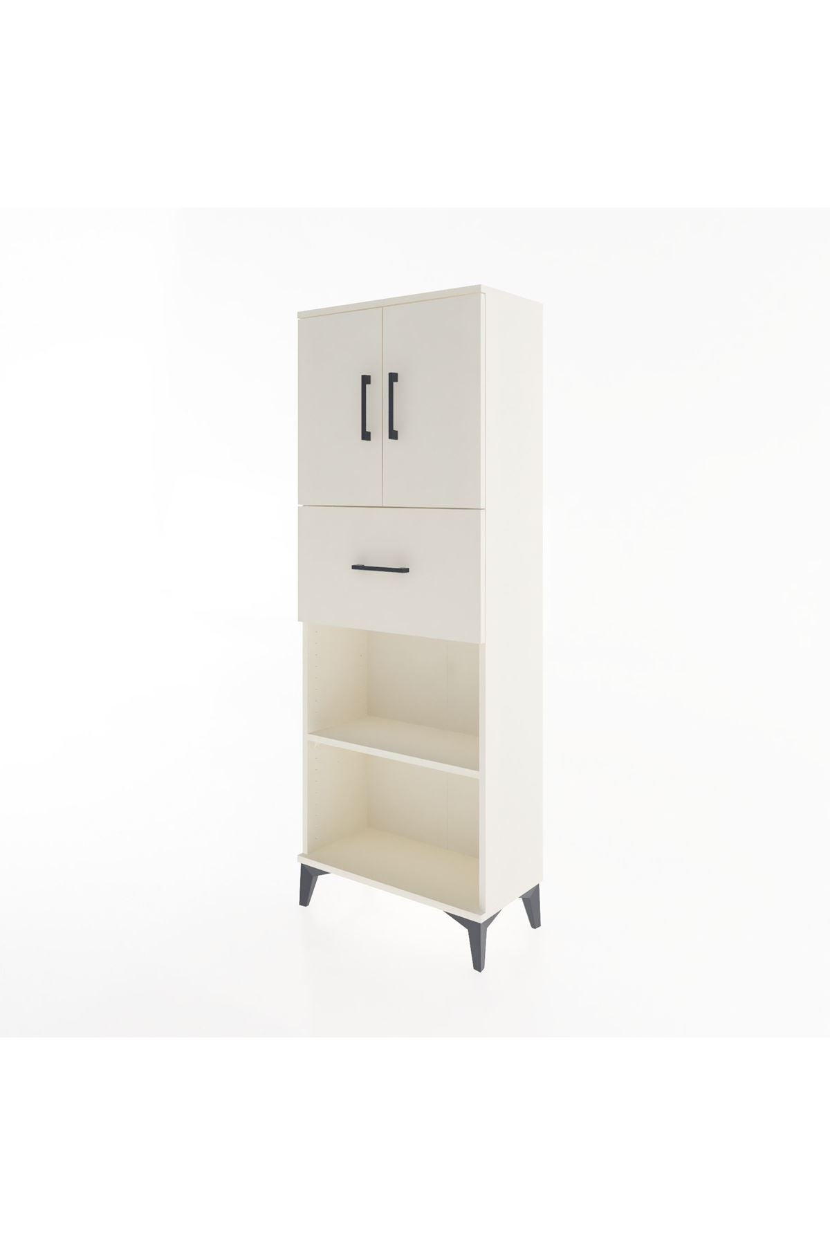 Arges Dolap 3 Raflı Tek Çekmeceli 2 Kapaklı 60x30x163 - S20M043V1A