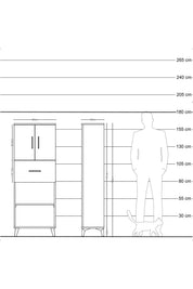 Arges Dolap 3 Raflı Tek Çekmeceli 2 Kapaklı 60x30x163 - S20M043V4A