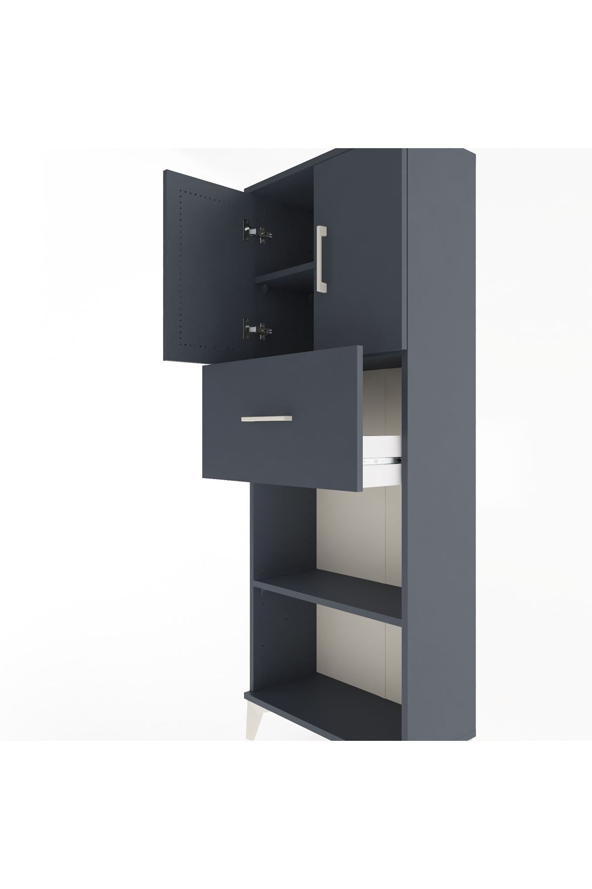 Arges Dolap 3 Raflı Tek Çekmeceli 2 Kapaklı 60x30x163 - S20M043V5A