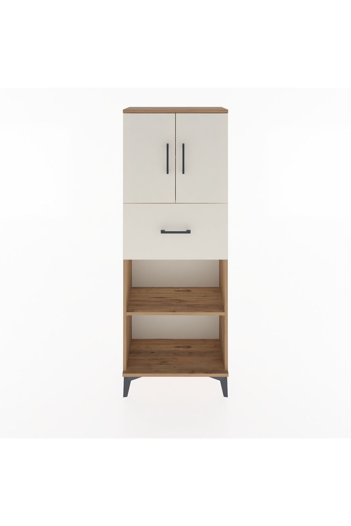 Arges Dolap 3 Raflı Tek Çekmeceli 2 Kapaklı 60x30x163 - S20M043V7A