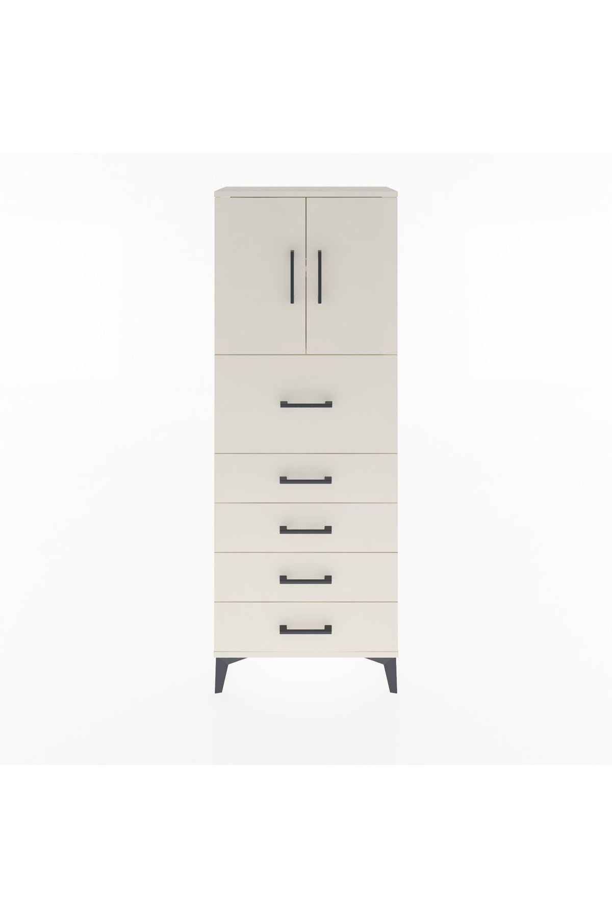 Arges Dolap 2 Raflı 5 Çekmeceli 2 Kapaklı 60x30x163 - S20M045V1A