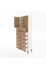 Arges Dolap 2 Raflı 5 Çekmeceli 2 Kapaklı 60x30x163 - S20M045V3A