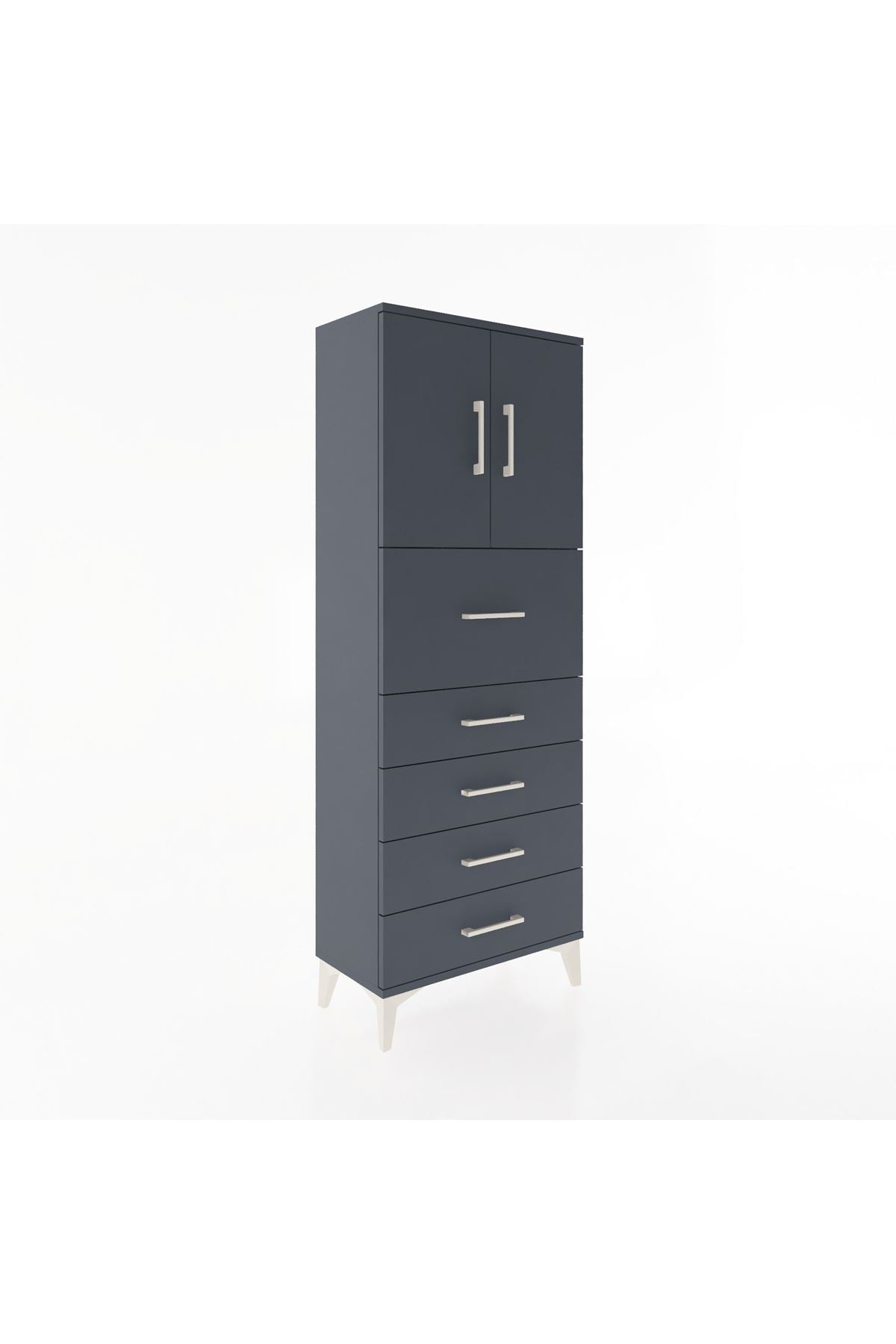Arges Dolap 2 Raflı 5 Çekmeceli 2 Kapaklı 60x30x163 - S20M045V5A