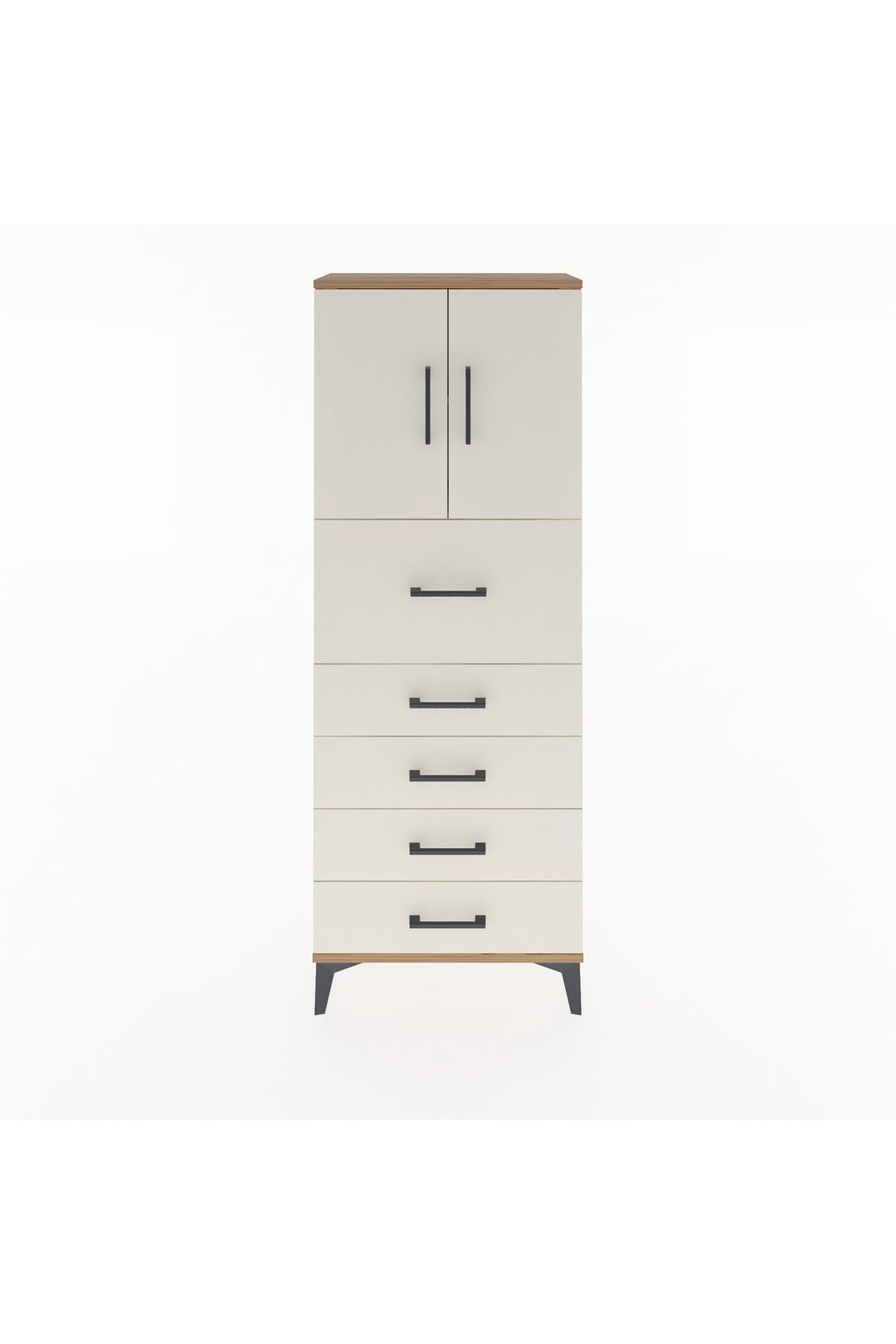 Arges Dolap 2 Raflı 5 Çekmeceli 2 Kapaklı 60x30x163 - S20M045V7A