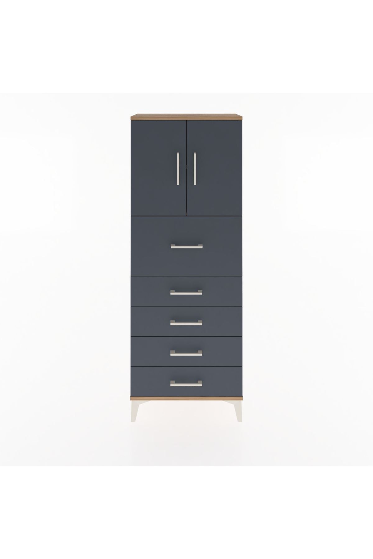 Arges Dolap 2 Raflı 5 Çekmeceli 2 Kapaklı 60x30x163 - S20M045V8A