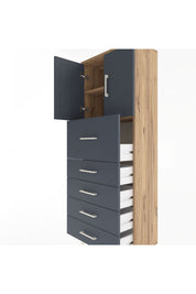 Arges Dolap 2 Raflı 5 Çekmeceli 2 Kapaklı 60x30x163 - S20M045V8A