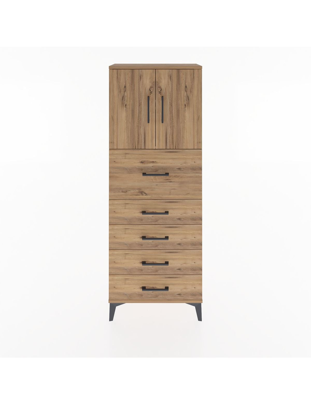 Arges Dolap 2 Raflı 5 Çekmeceli 2 Kapaklı 60x30x163 - S20M045V9A