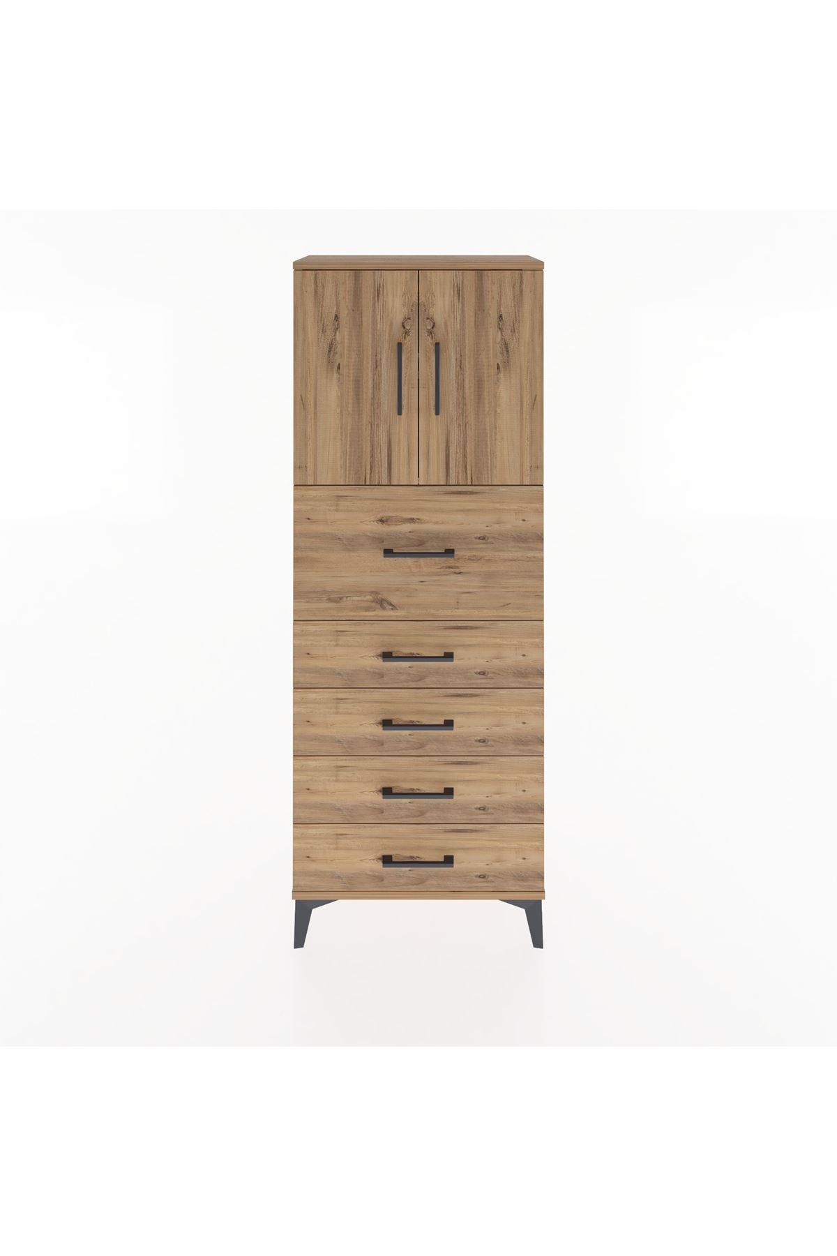 Arges Dolap 2 Raflı 5 Çekmeceli 2 Kapaklı 60x30x163 - S20M045V9A