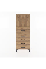 Arges Dolap 2 Raflı 5 Çekmeceli 2 Kapaklı 60x30x163