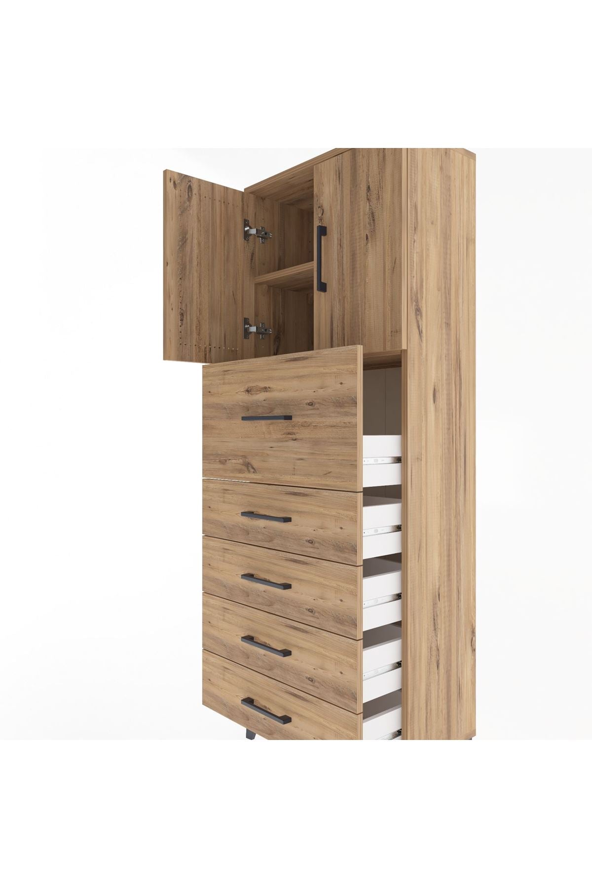 Arges Dolap 2 Raflı 5 Çekmeceli 2 Kapaklı 60x30x163 - S20M045V9A