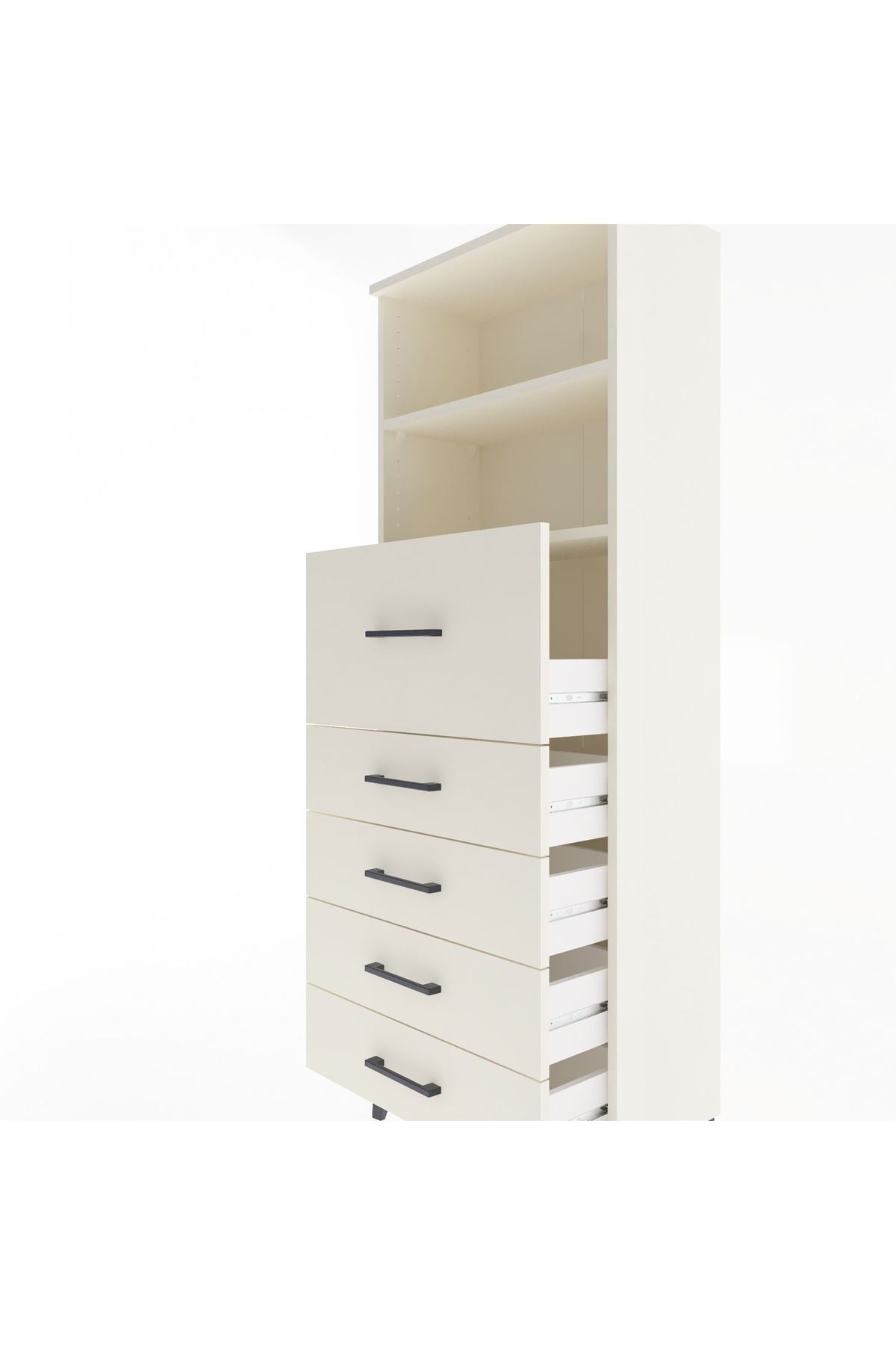 Arges Dolap 2 Raflı 5 Çekmeceli 60x30x163 - S20M046V1A