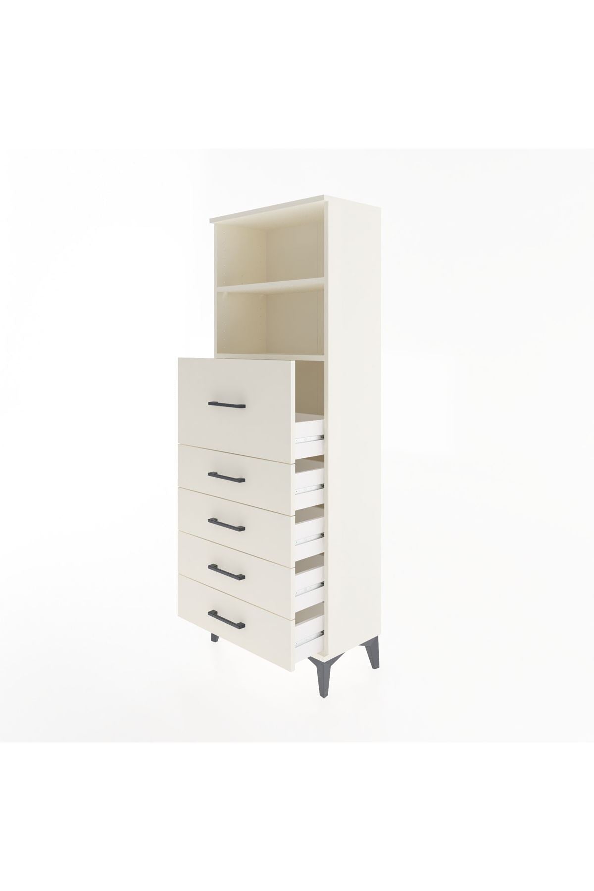 Arges Dolap 2 Raflı 5 Çekmeceli 60x30x163 - S20M046V1A