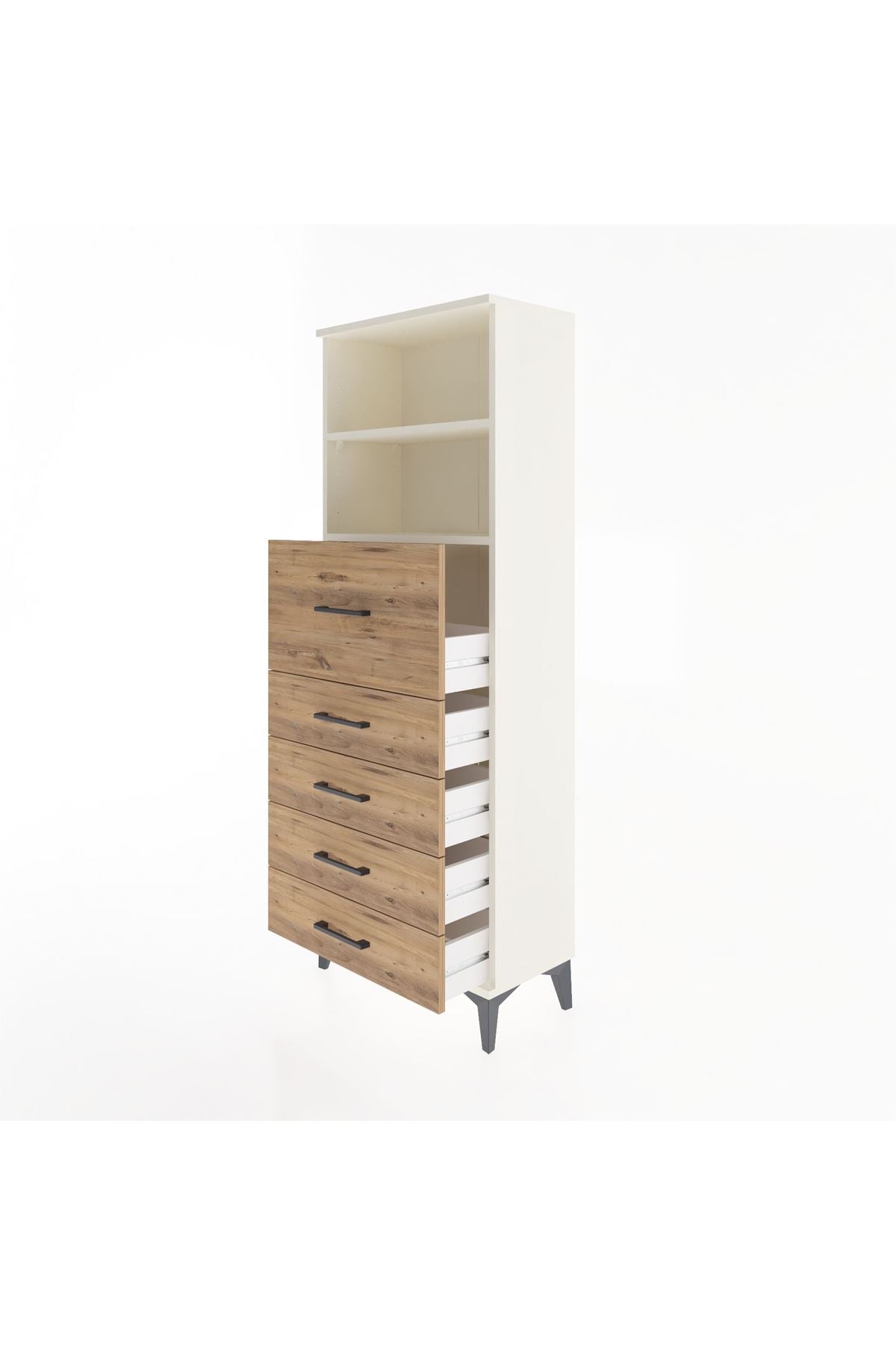 Arges Dolap 2 Raflı 5 Çekmeceli 60x30x163 - S20M046V3A