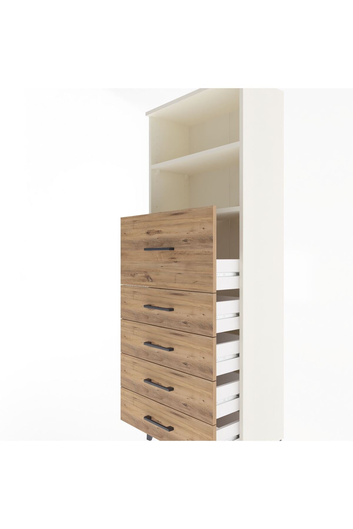 Arges Dolap 2 Raflı 5 Çekmeceli 60x30x163 - S20M046V3A