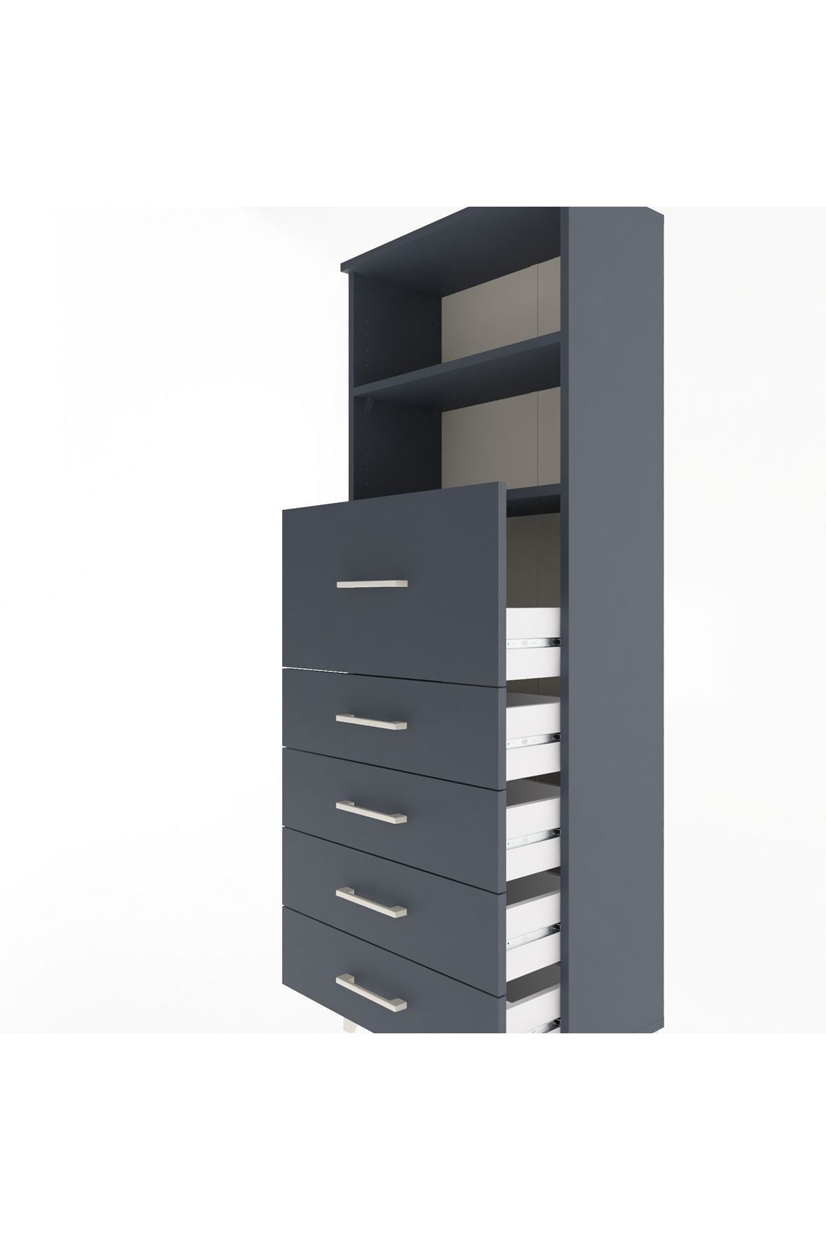 Arges Dolap 2 Raflı 5 Çekmeceli 60x30x163 - S20M046V5A