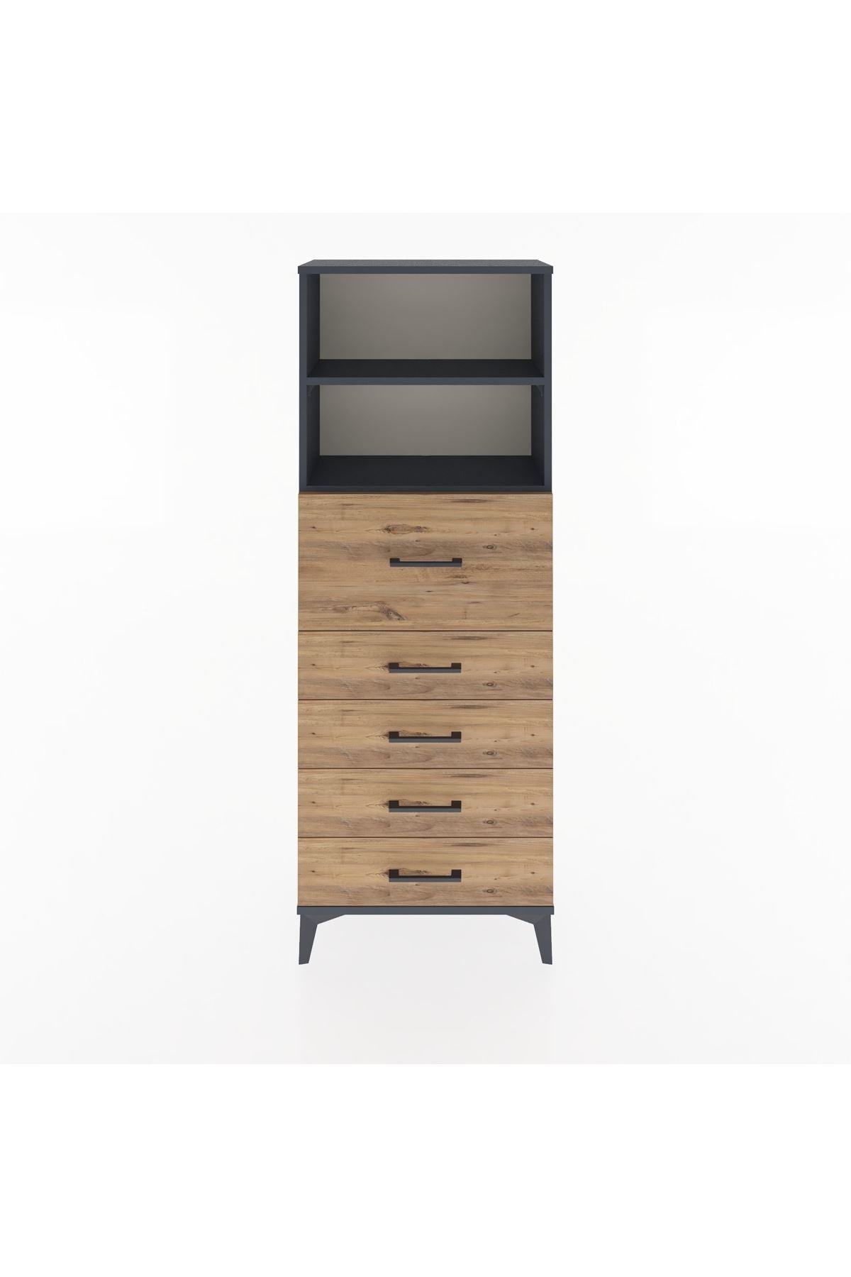 Arges Dolap 2 Raflı 5 Çekmeceli 60x30x163 - S20M046V6A