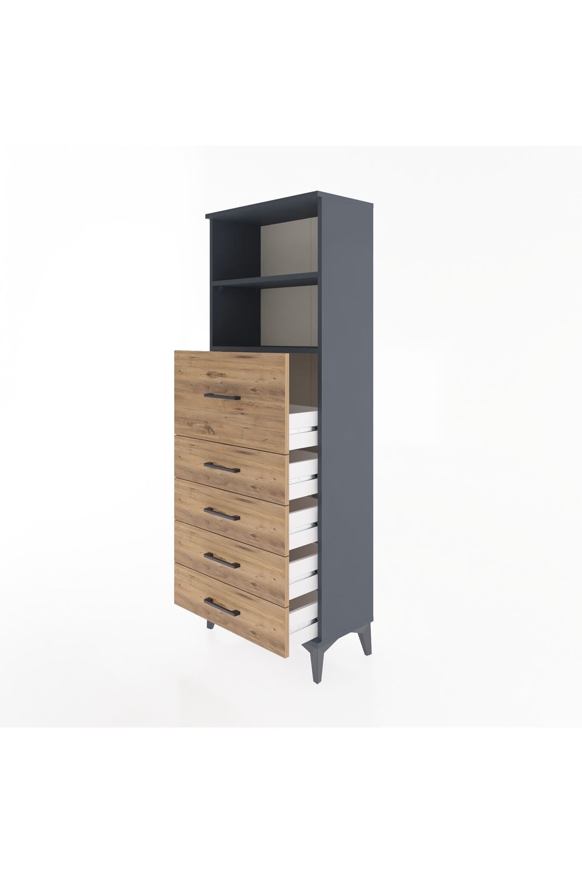 Arges Dolap 2 Raflı 5 Çekmeceli 60x30x163 - S20M046V6A