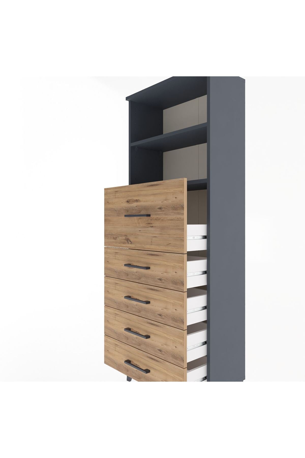 Arges Dolap 2 Raflı 5 Çekmeceli 60x30x163 - S20M046V6A