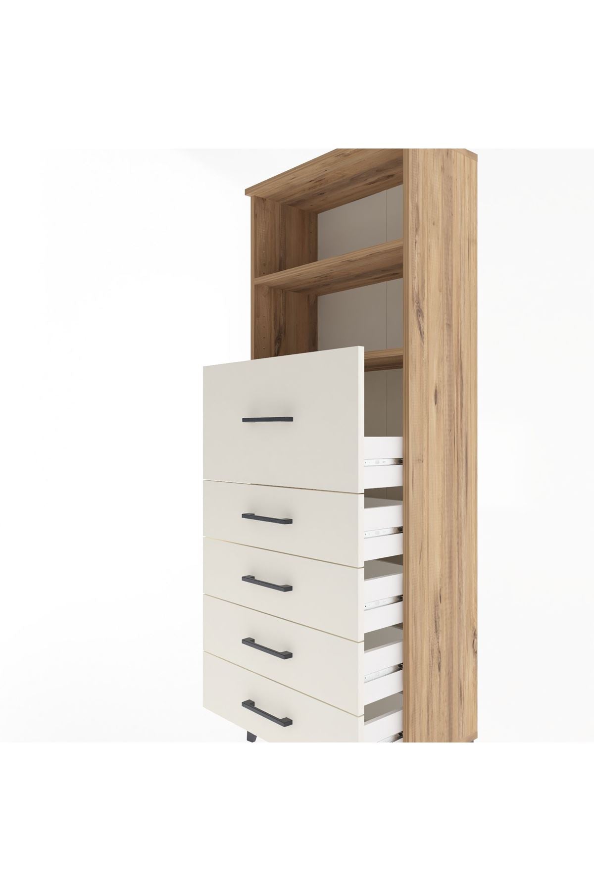 Arges Dolap 2 Raflı 5 Çekmeceli 60x30x163 - S20M046V7A