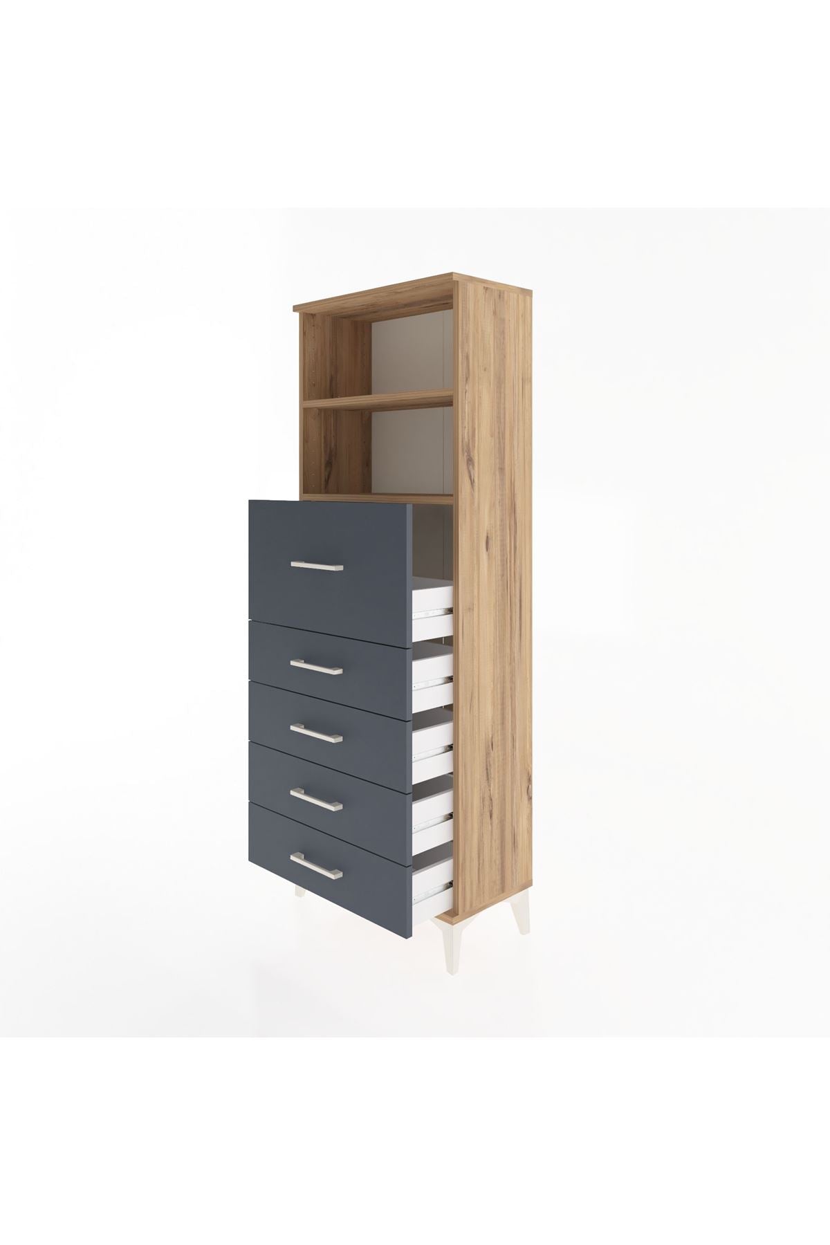 Arges Dolap 2 Raflı 5 Çekmeceli 60x30x163 - S20M046V8A