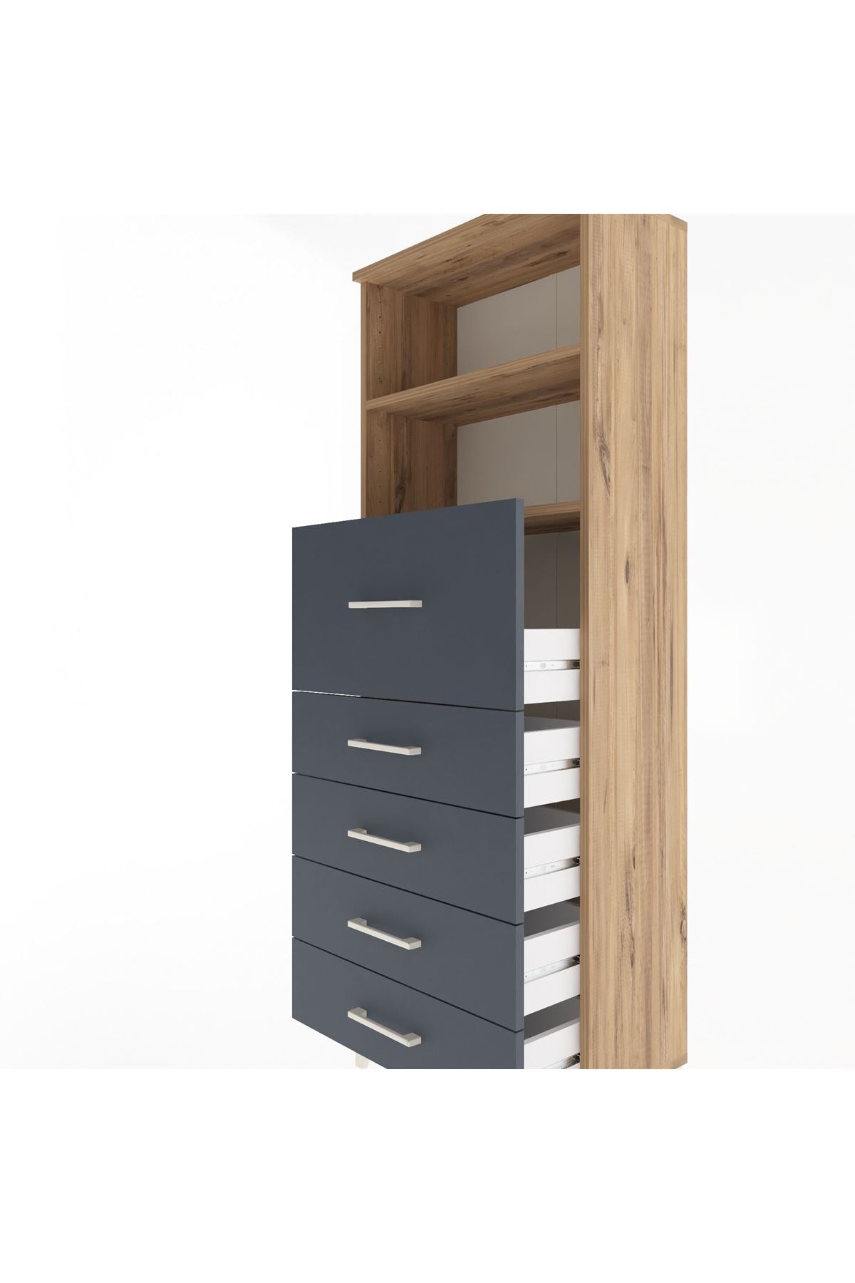 Arges Dolap 2 Raflı 5 Çekmeceli 60x30x163 - S20M046V8A