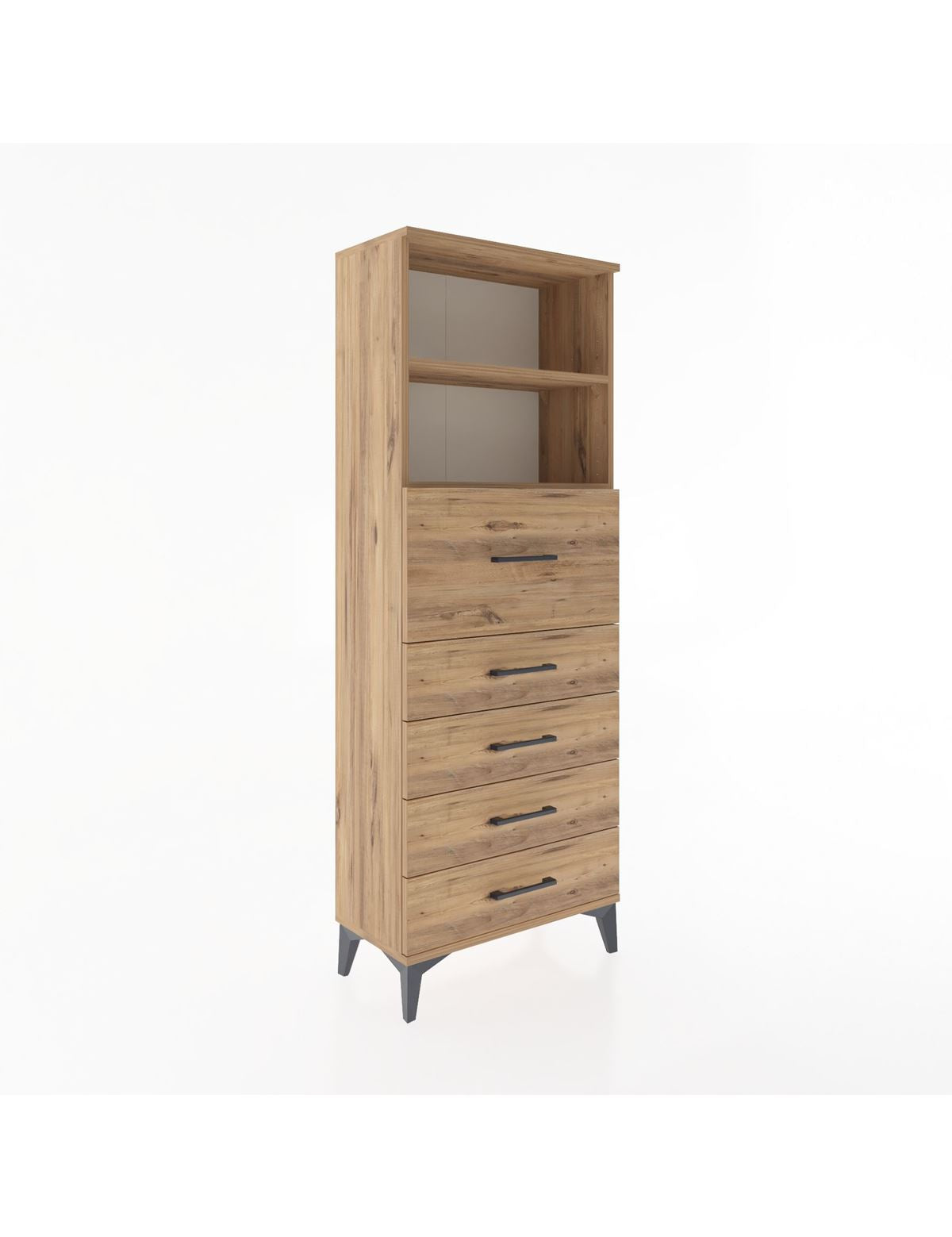 Arges Dolap 2 Raflı 5 Çekmeceli 60x30x163 - S20M046V9A
