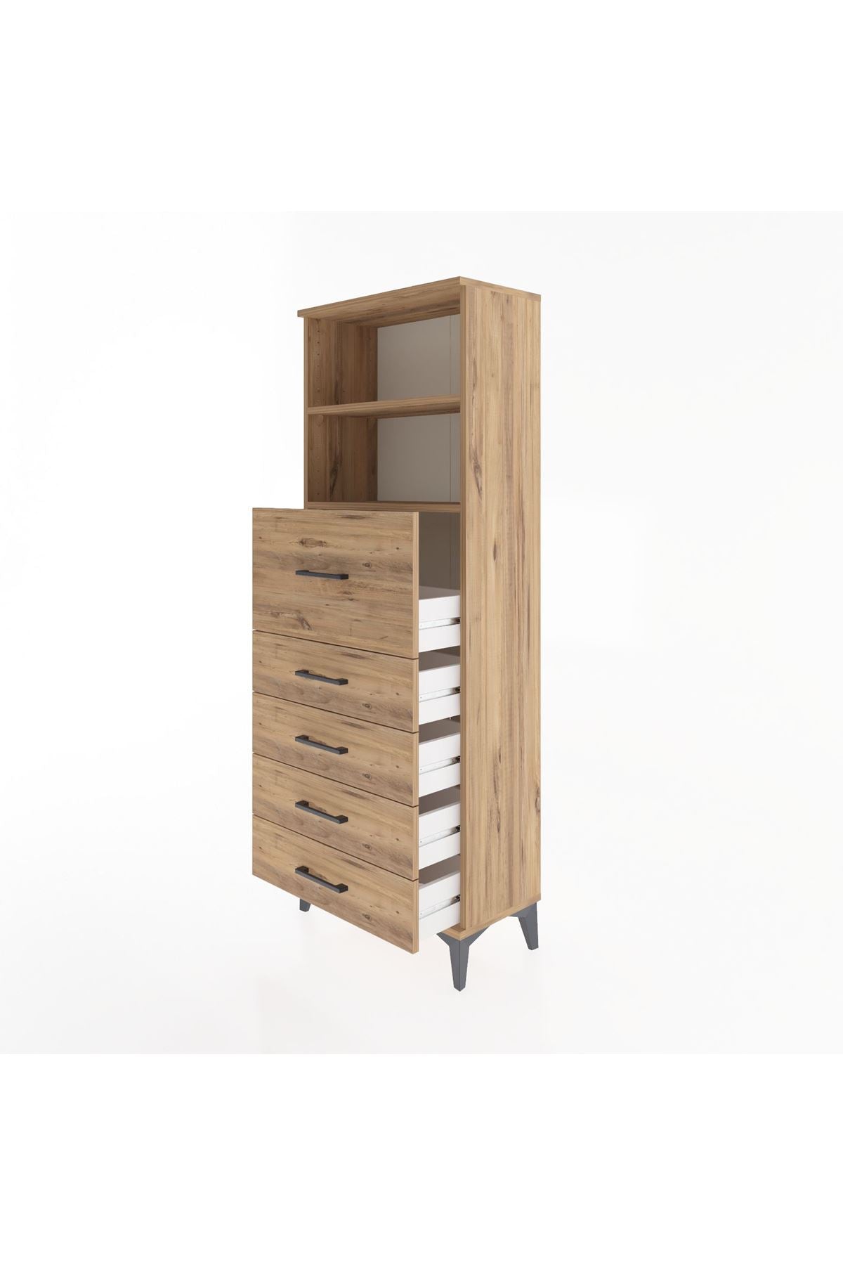 Arges Dolap 2 Raflı 5 Çekmeceli 60x30x163 - S20M046V9A