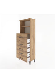 Arges Dolap 2 Raflı 5 Çekmeceli 60x30x163 - S20M046V9A